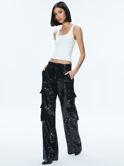 Alice + Olivia HAYES SEQUIN CARGO PANT outlook