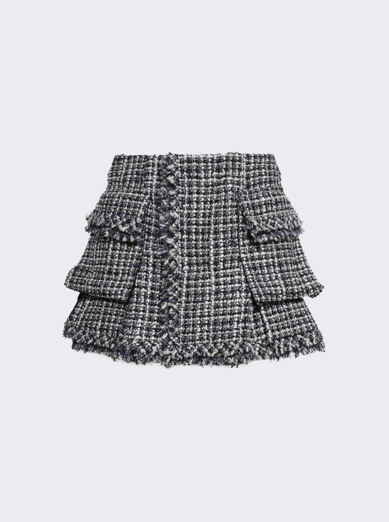 Tweed Shorts Off-white And Bleu 1