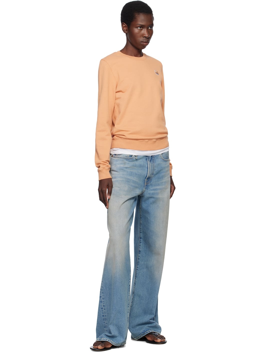 Orange Fox Head Patch Regular Sweatshirt - 4