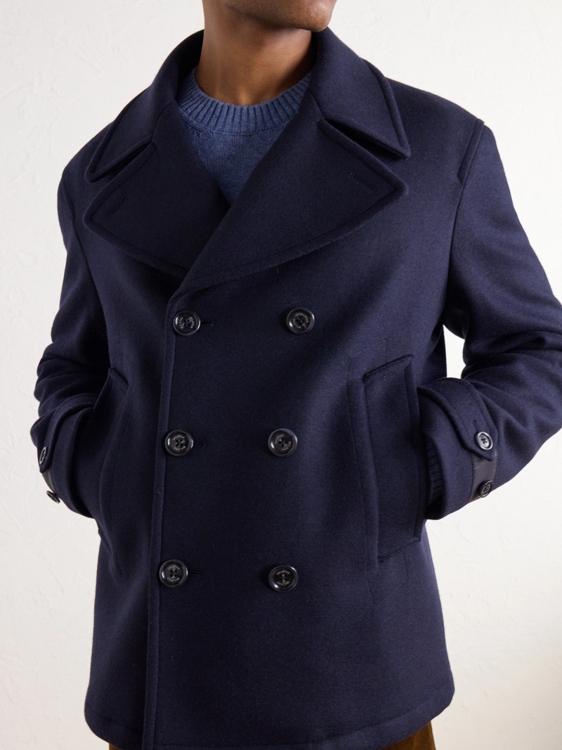 Ben Padded Wool-Blend Felt Peacoat 5
