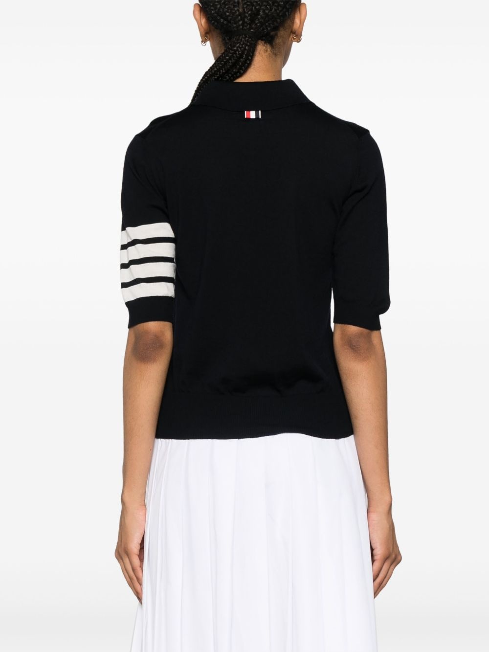 fine-knit polo top - 4