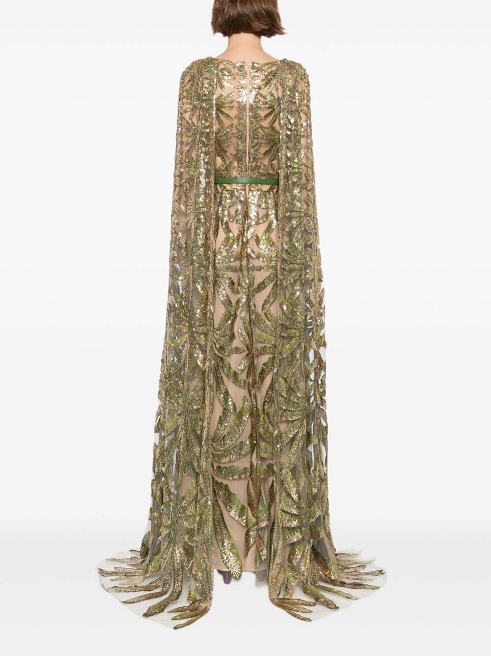 Embroidered Tulle Long Dress - 4