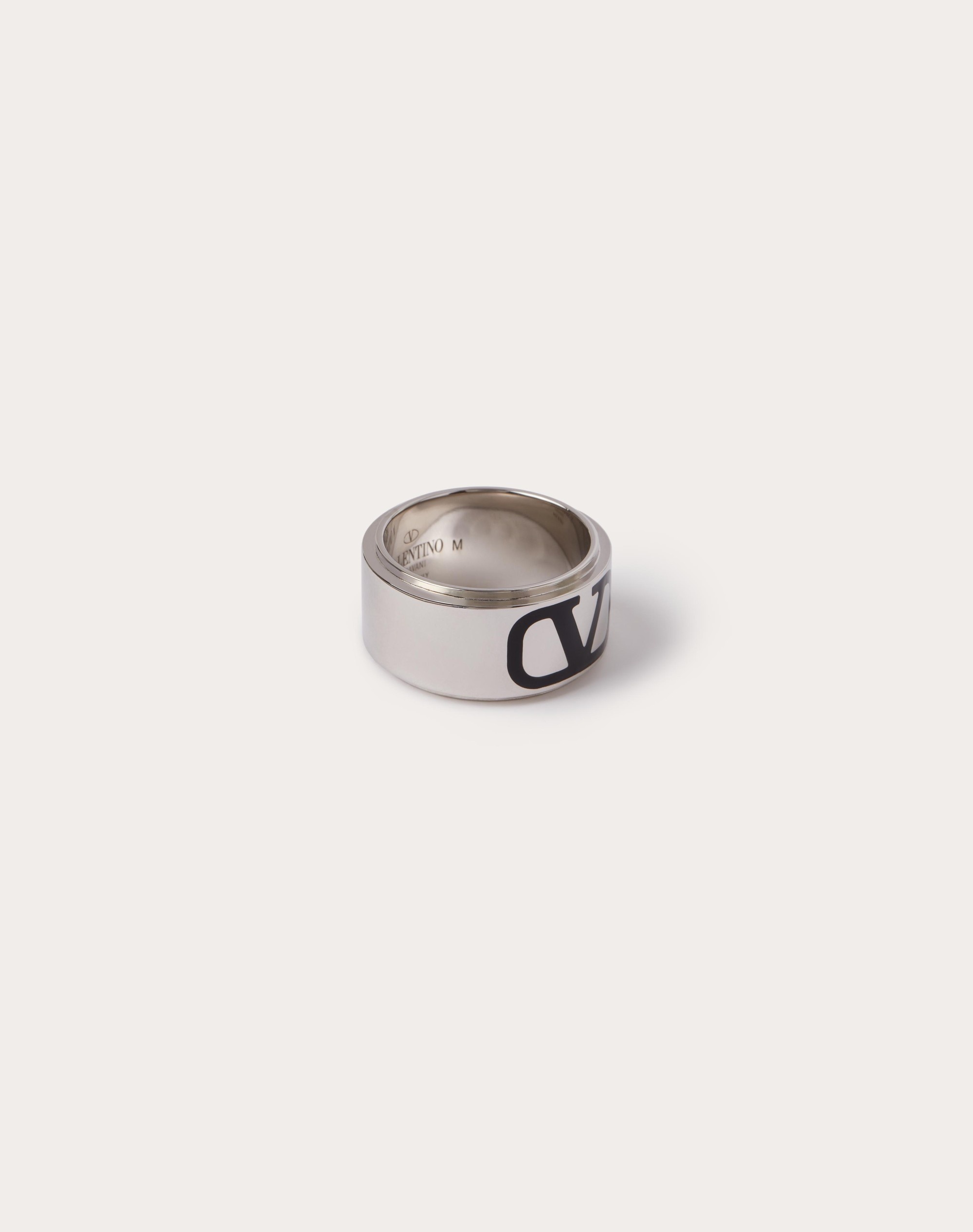VLOGO SIGNATURE METAL AND ENAMEL RING - 1