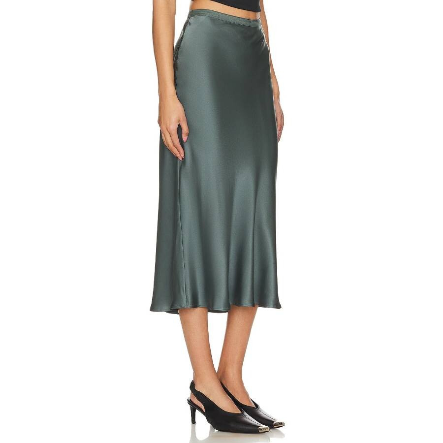 Anine Bing High-Waist Bar Silk Skirt - 2