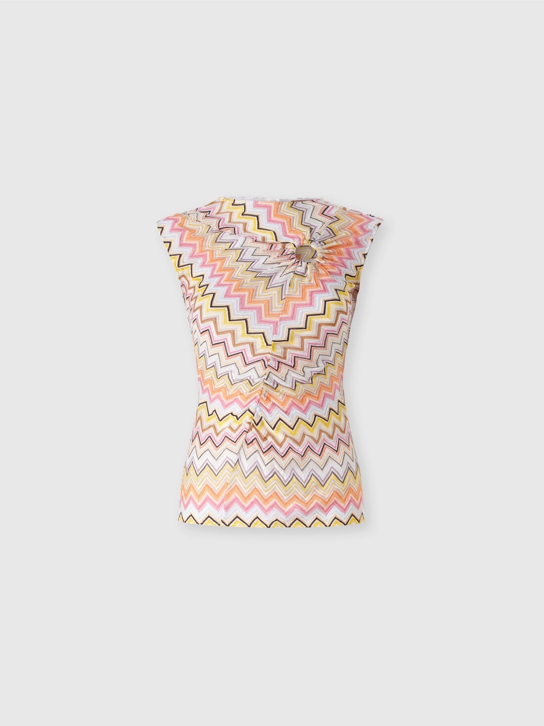 Sleeveless top with gathered neckline - 1