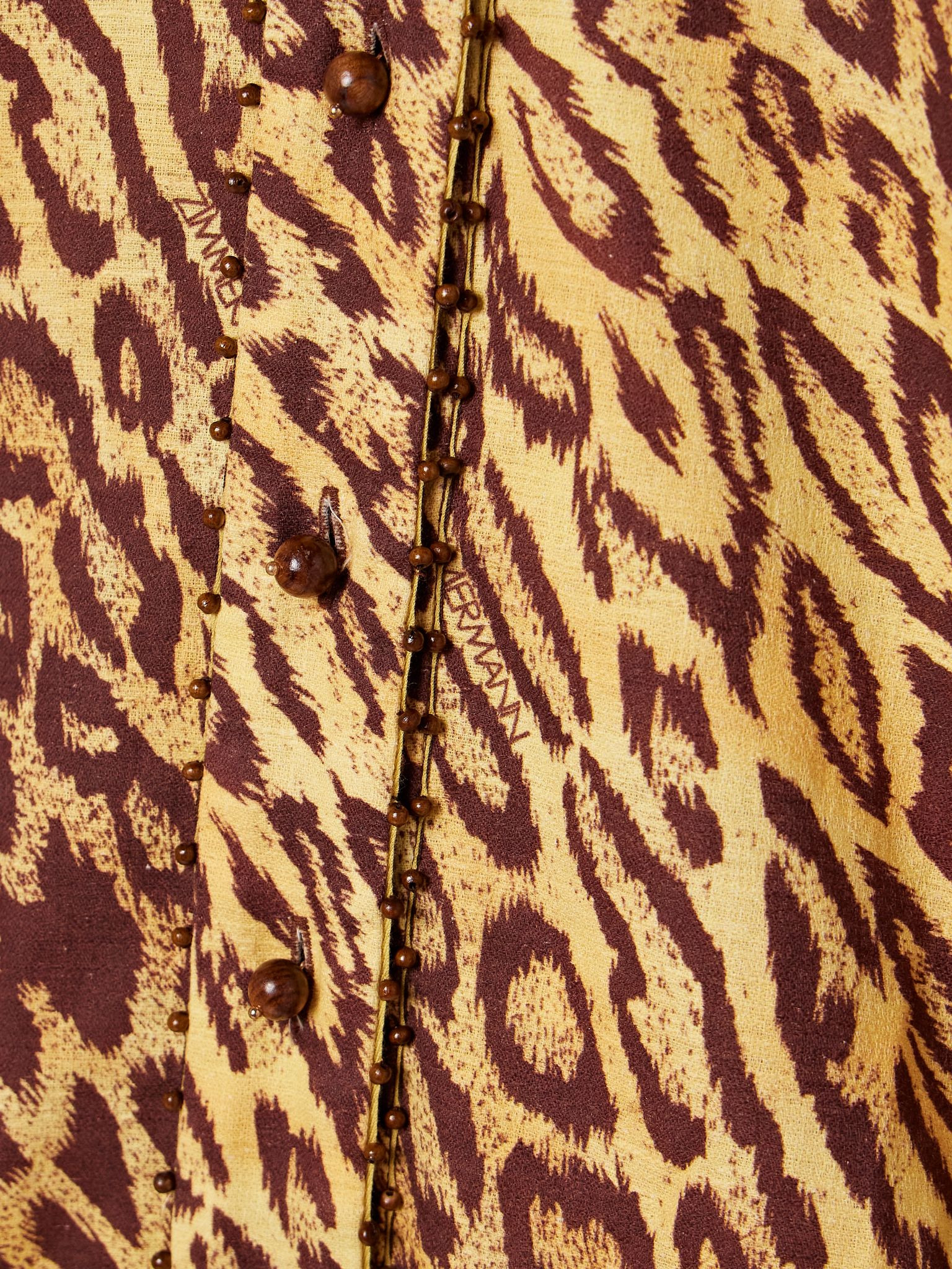 Coco bead-embellished leopard-print cotton shirt Leopard print - 5