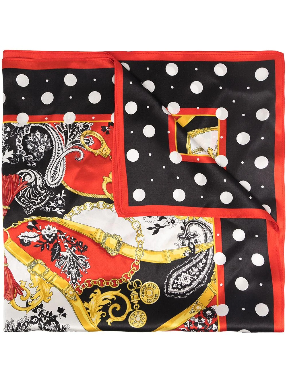 Barocco print silk scarf - 1