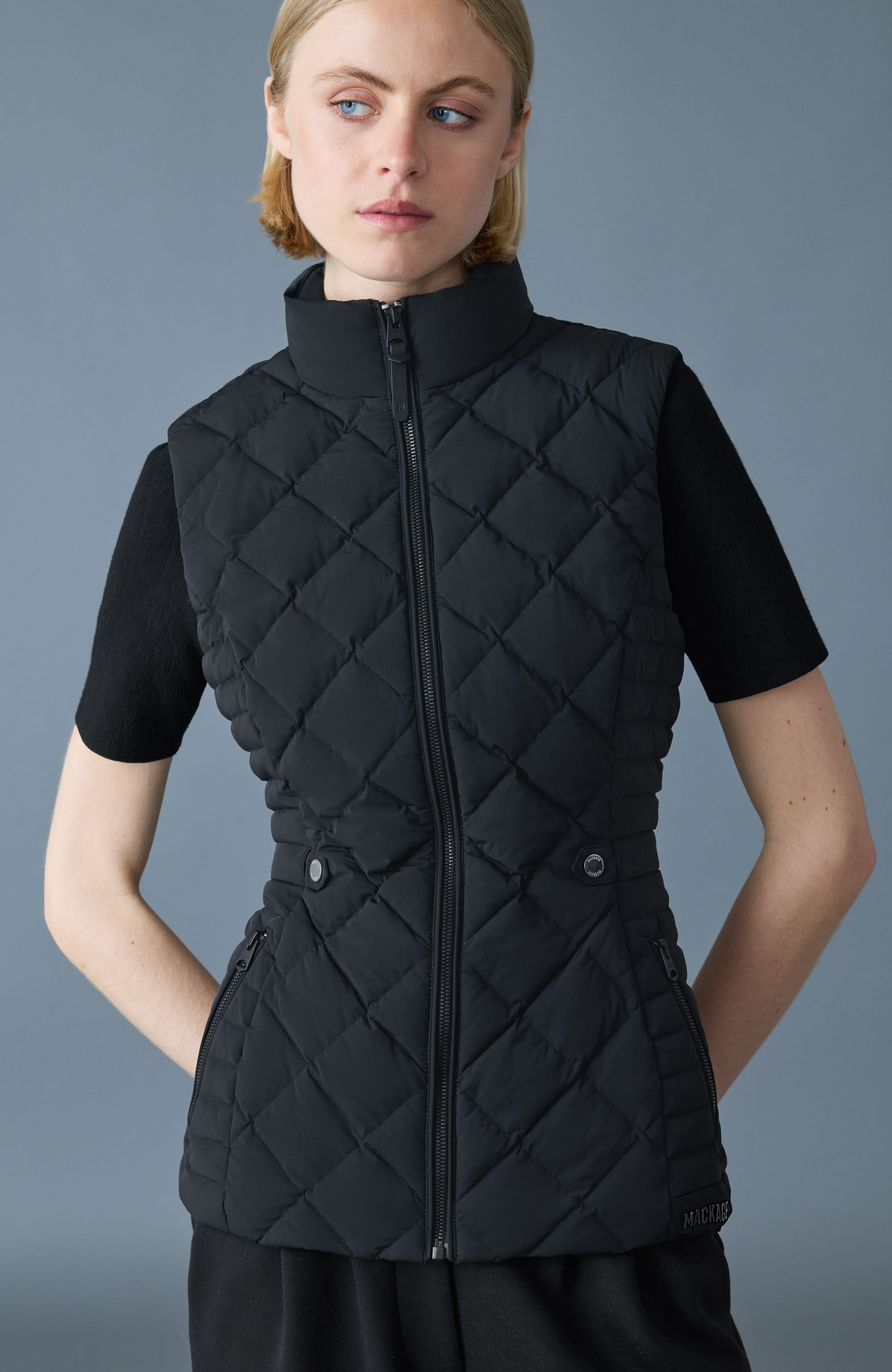 STEFANIA Diamond Quilted Down Vest - 5