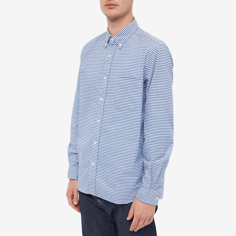 Beams Plus Button Down Gingham Oxford Shirt - 2