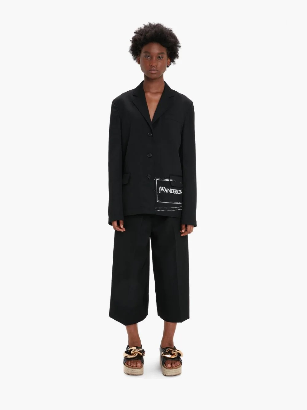 PLEAT FRONT WIDE LEG CROPPED TROUSERS - 2