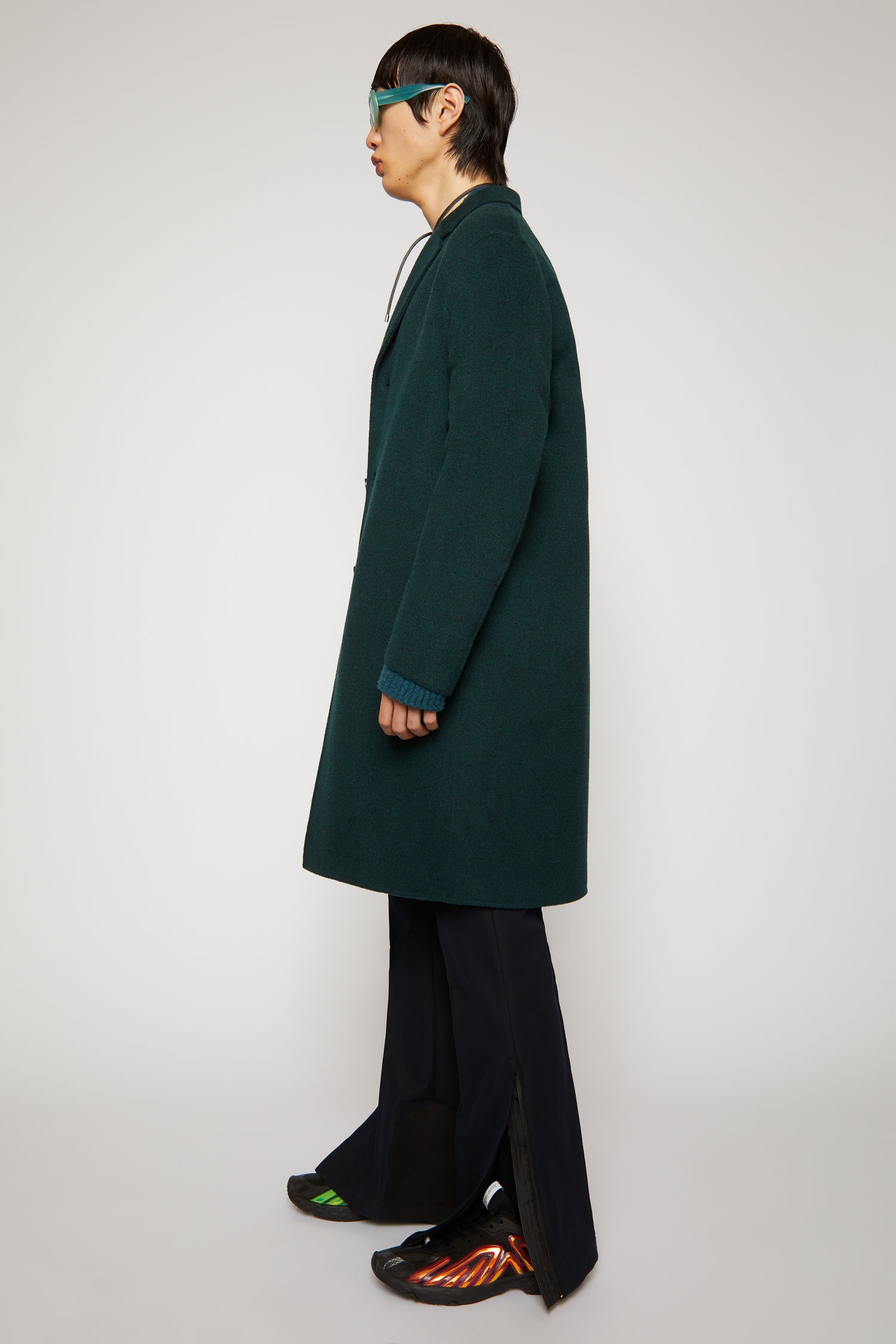 Double-faced wool coat forest green - 3
