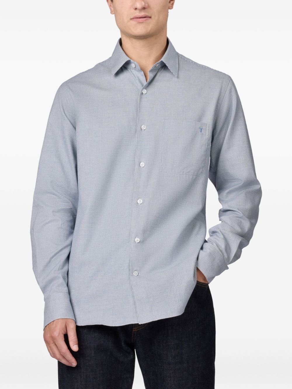 houndstooth long-sleeved shirt - 3