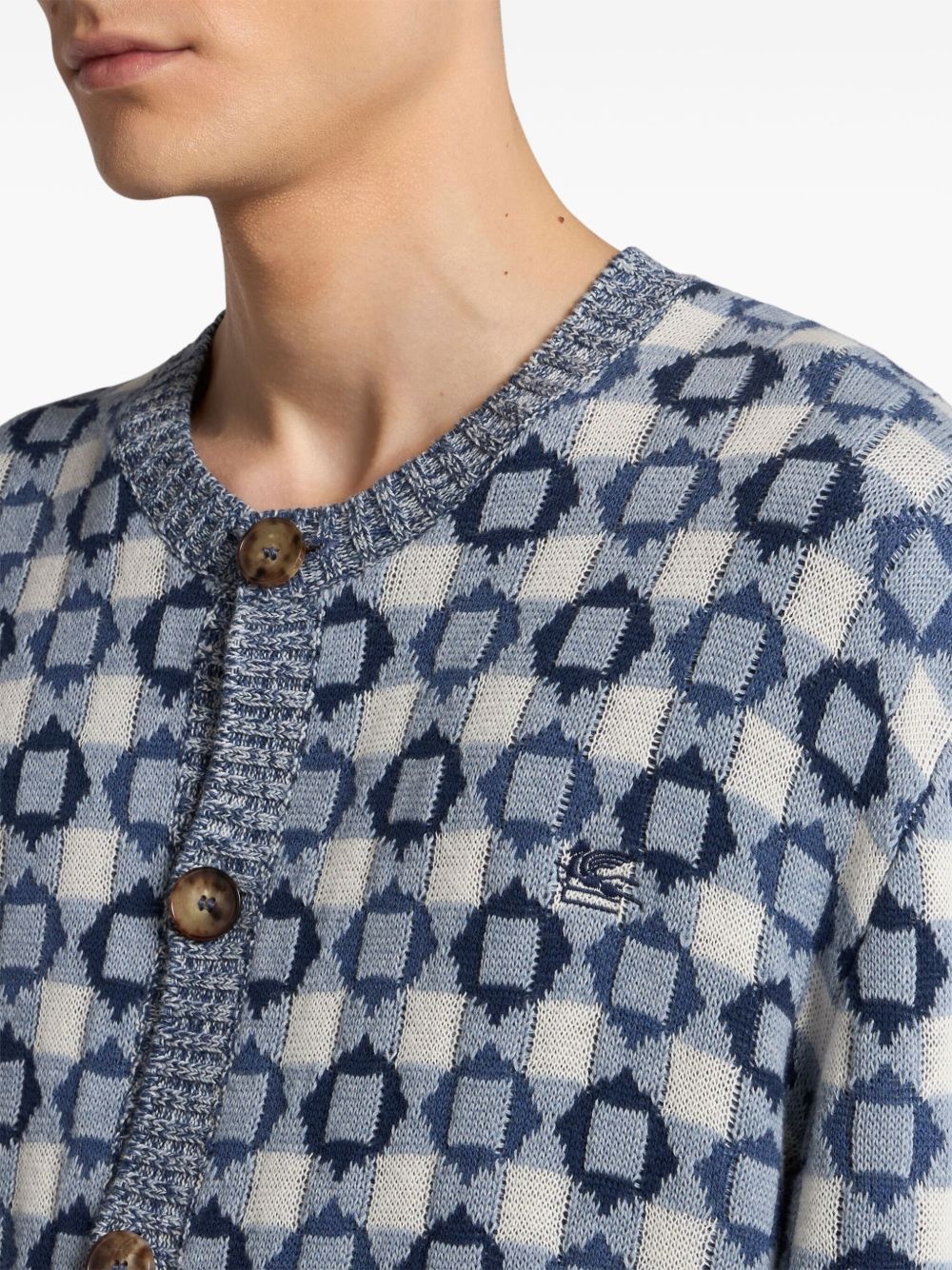patterned-jacquard cardigan - 5