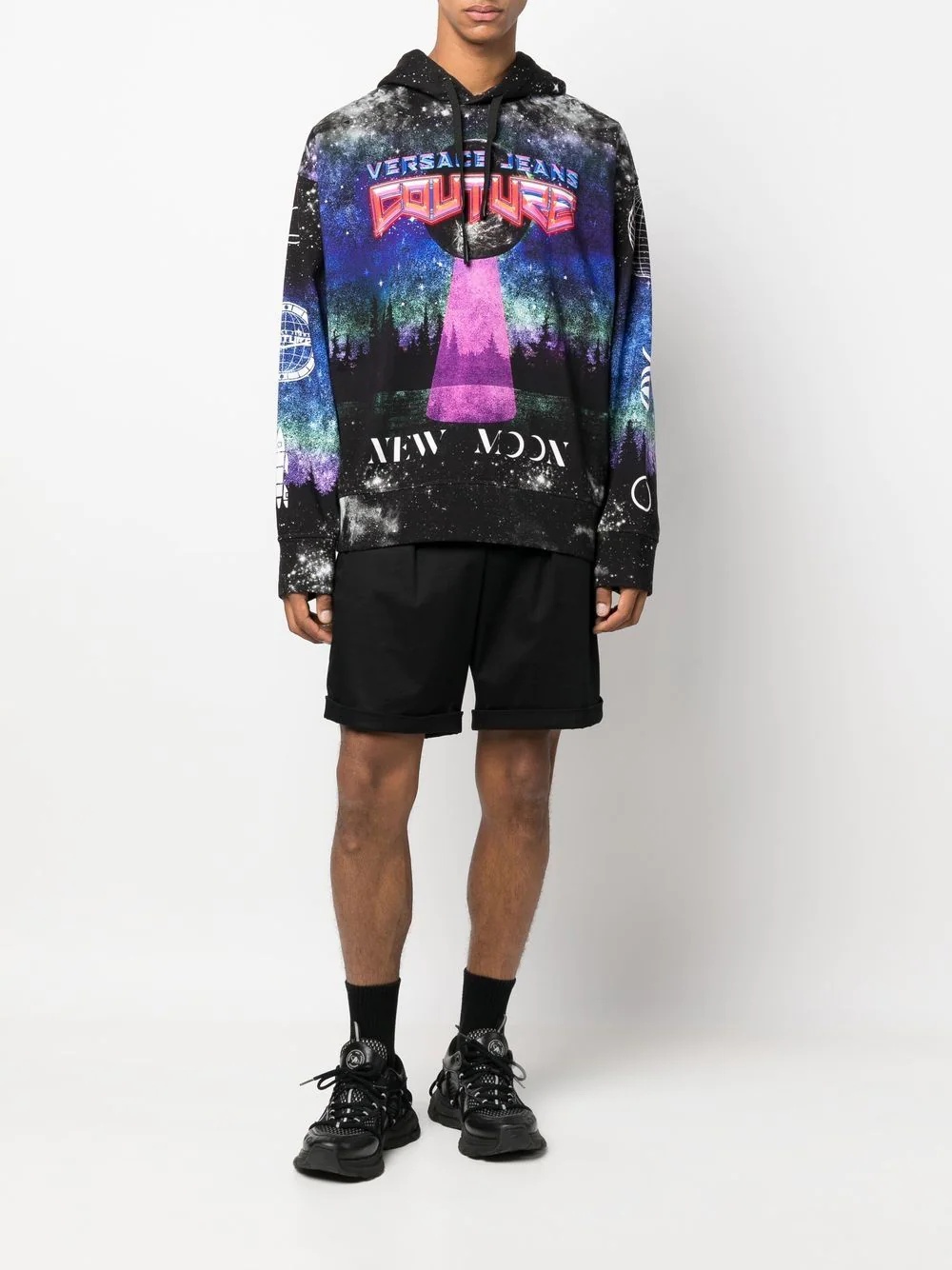 graphic-print drawstring hoodie - 2