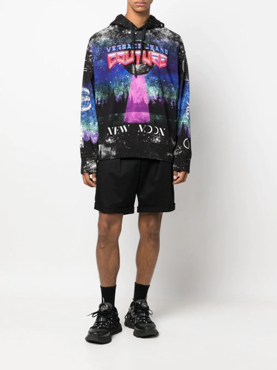 VERSACE JEANS COUTURE graphic-print drawstring hoodie outlook