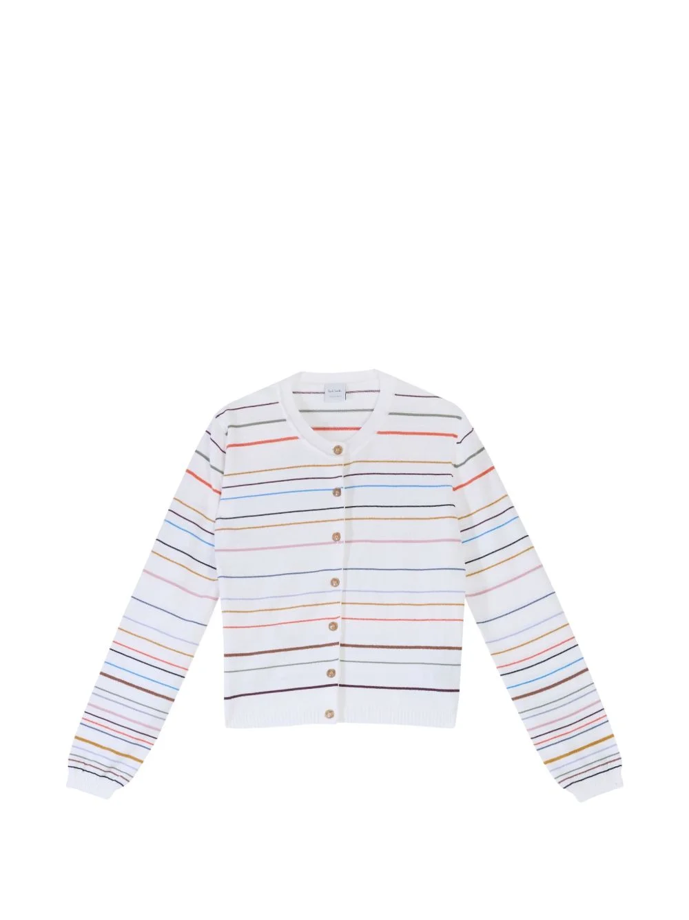 striped round-neck cardigan - 1