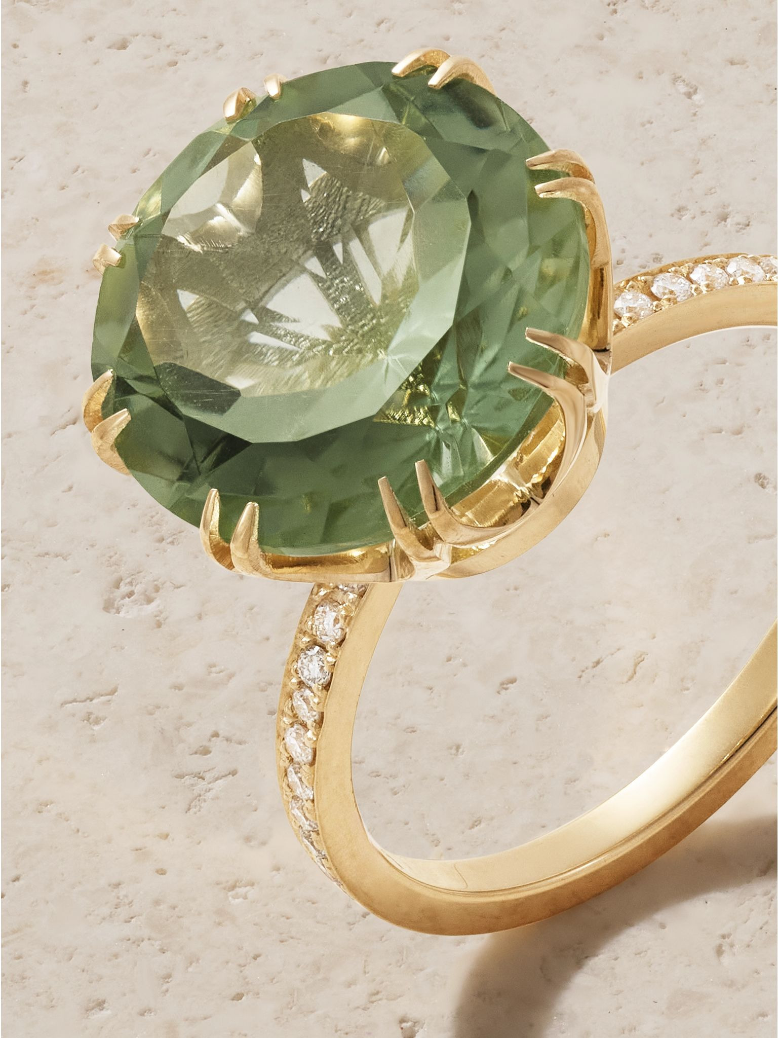 Solitaire Crown 18-karat gold, amethyst and diamond ring Gold - 4