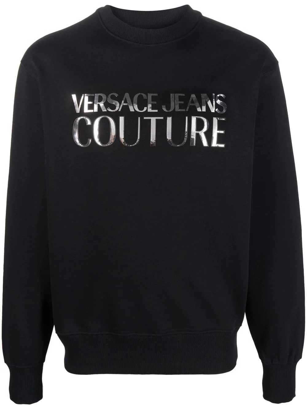 metallic logo-print sweatshirt - 1