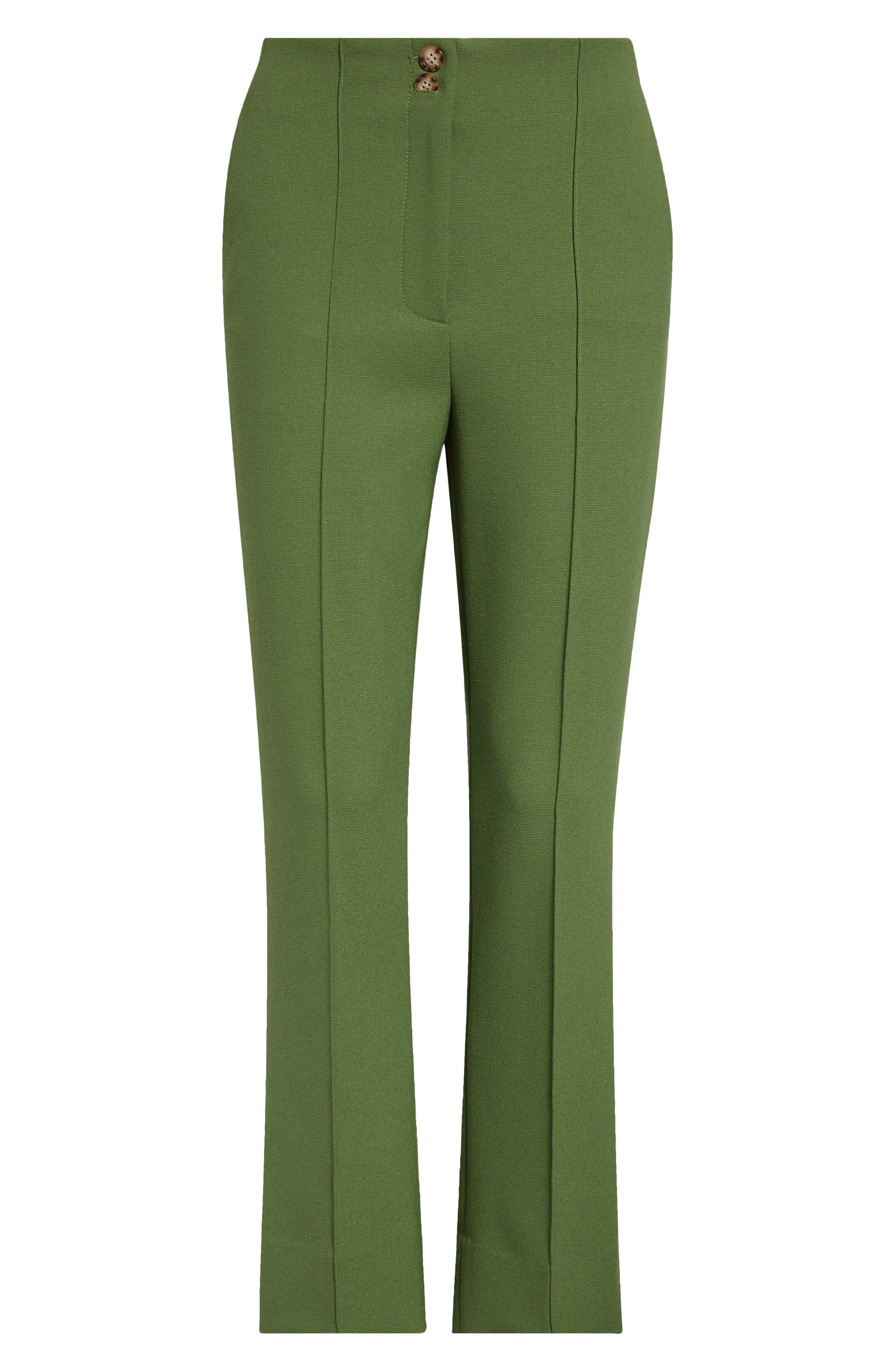 Veronica Beard Kean Clean Waist Pintuck Pleat Crop Pants in Lemongrass at Nordstrom - 6