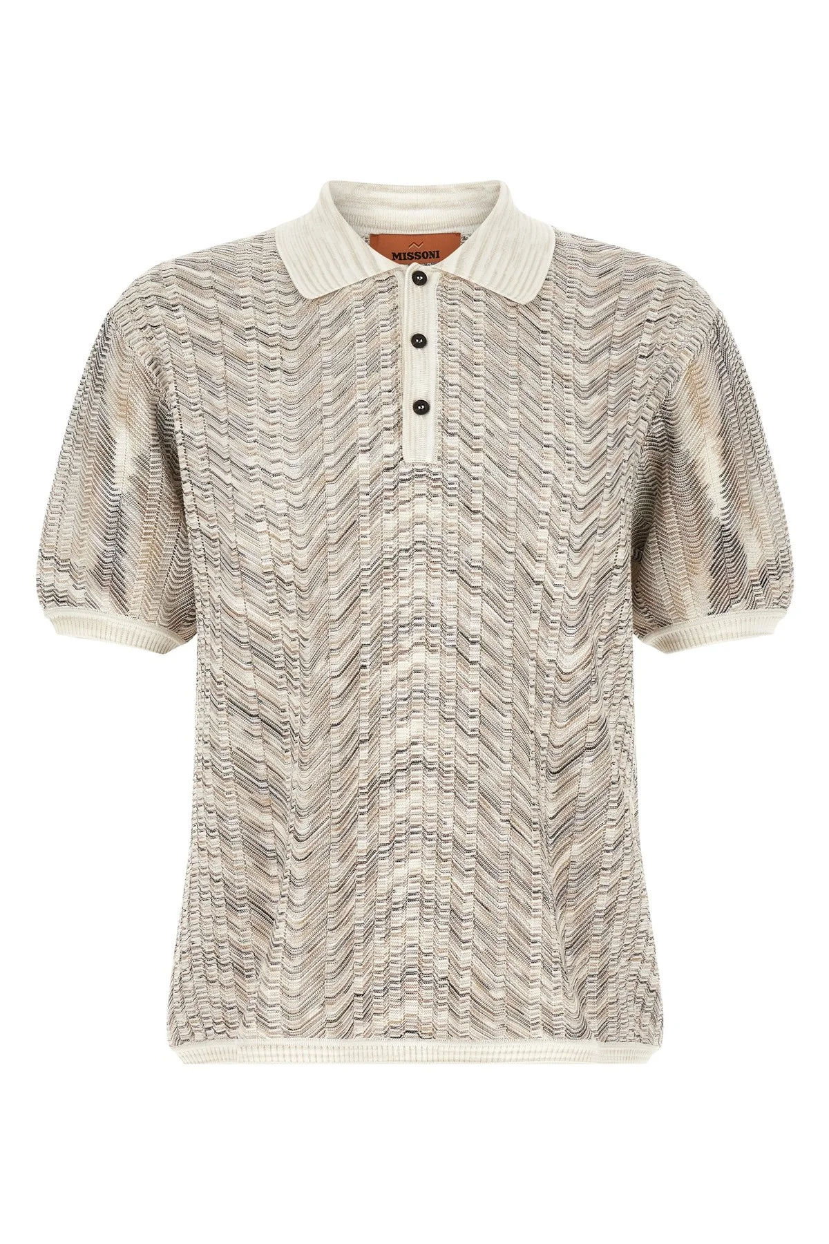 'Zig-Zag' Knit Polo Shirt - 1