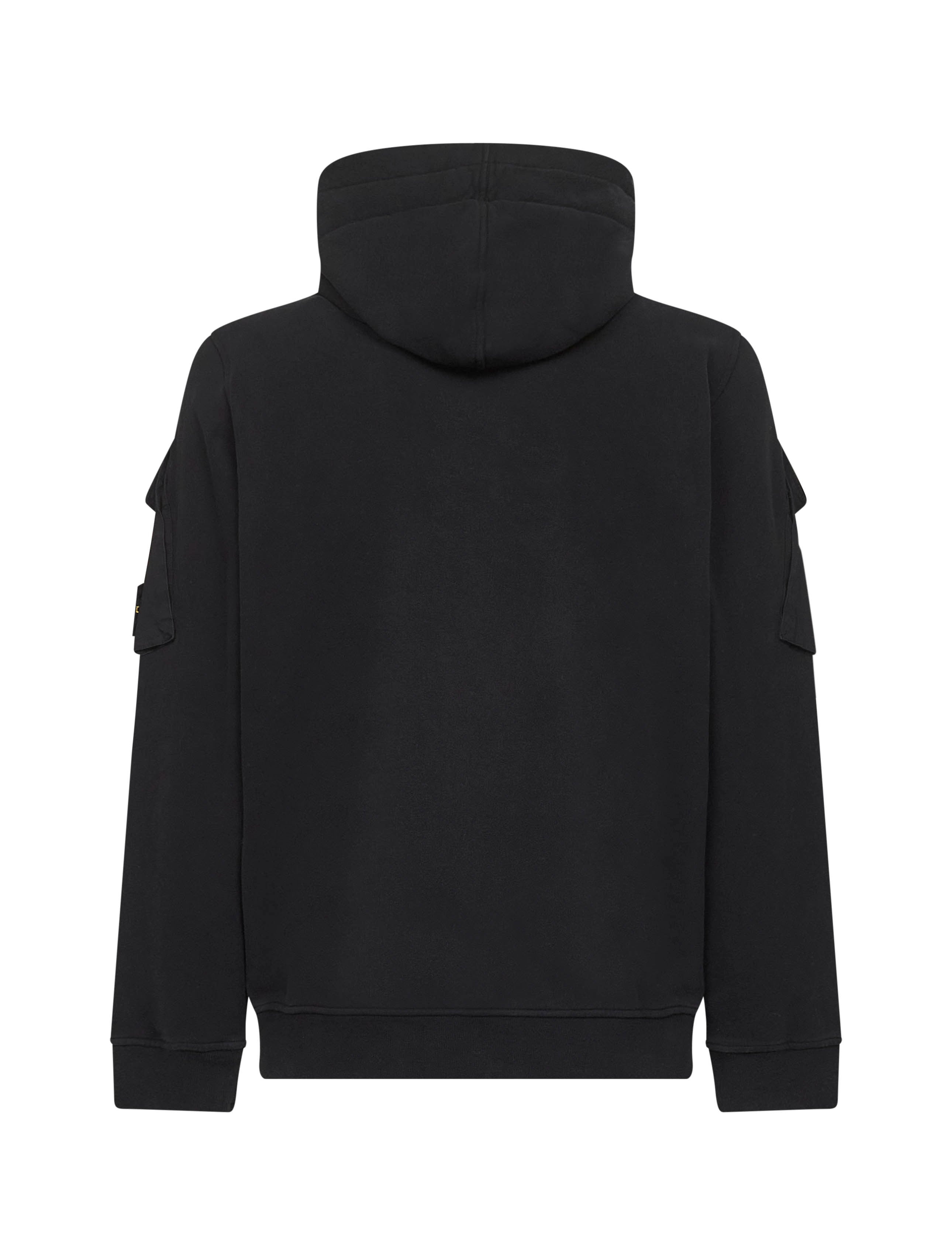 Black brushed organic cotton fleece zip-up hoodie - 2