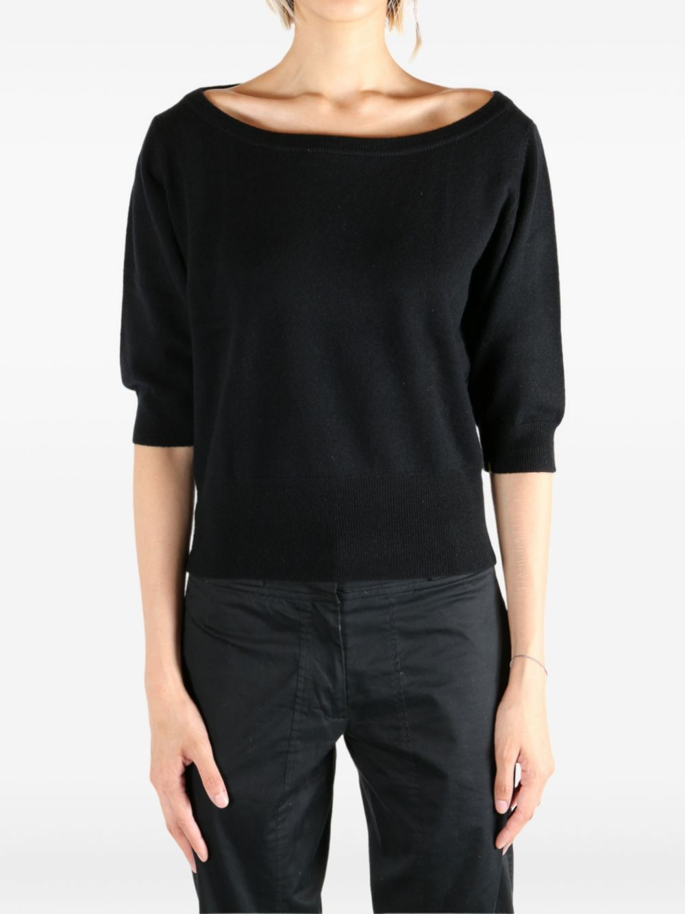 n°422 boat-neck cashmere sweater - 2