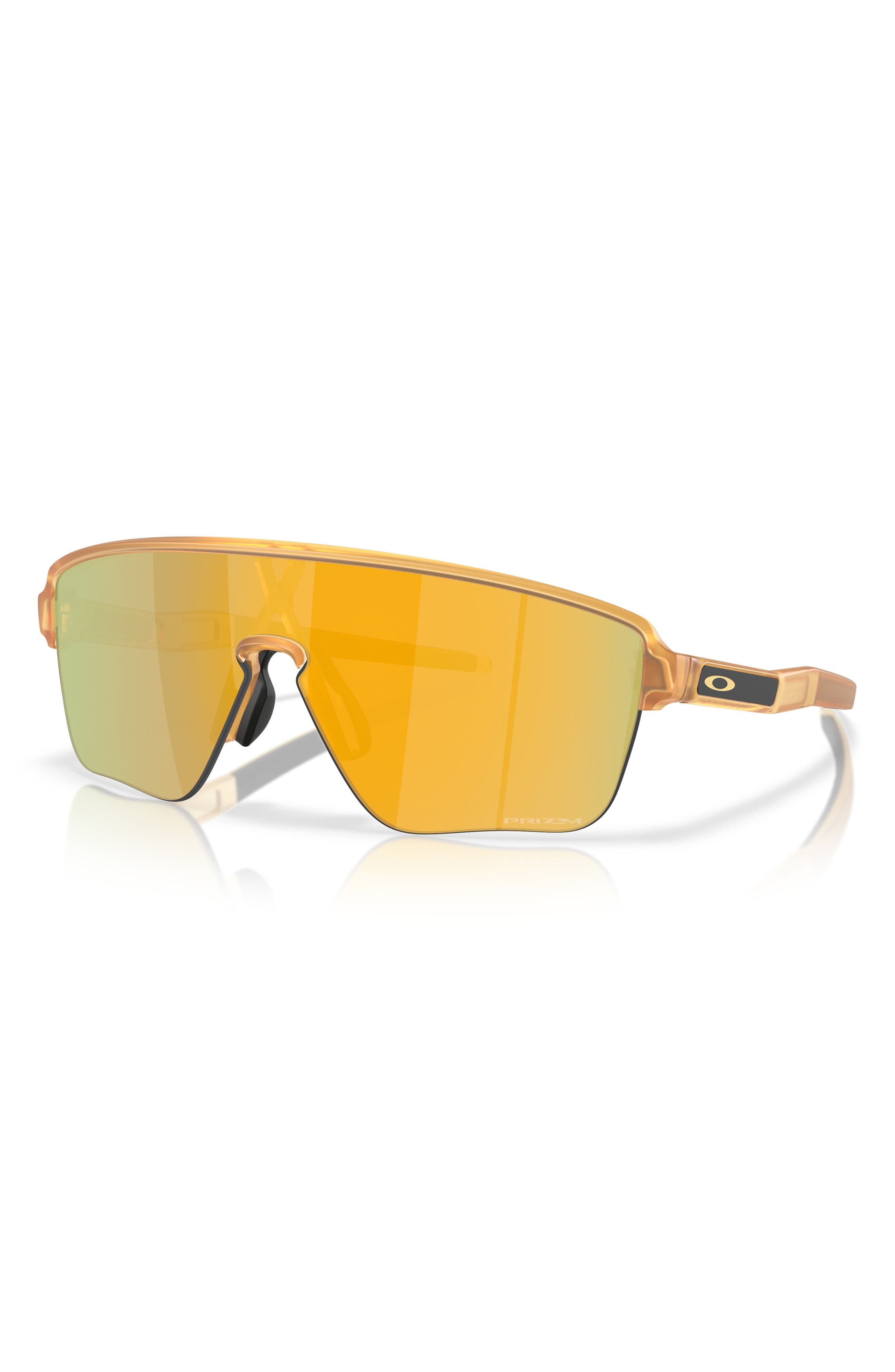 Oakley Corridor 142mm Semi Rimless Prizm™ Polarized Shield Sunglasses in Gold at Nordstrom - 2