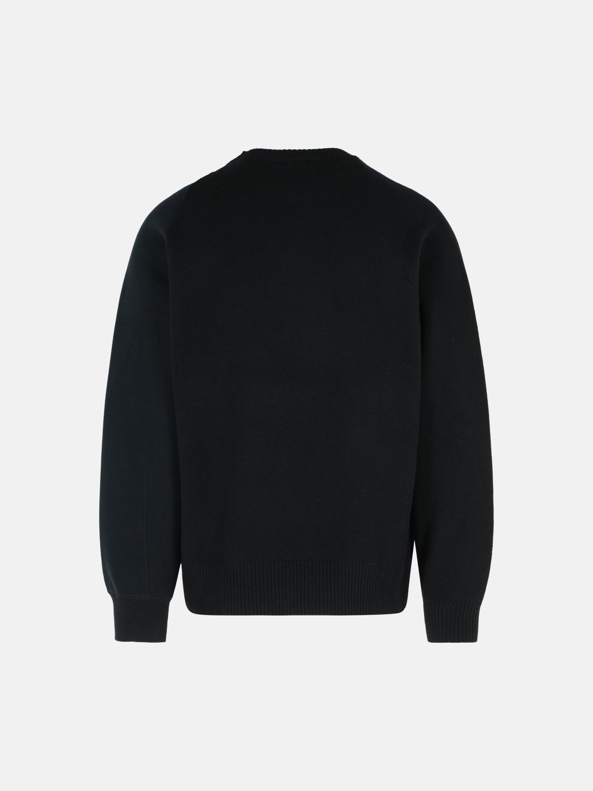 BLACK WOOL SWEATER - 3
