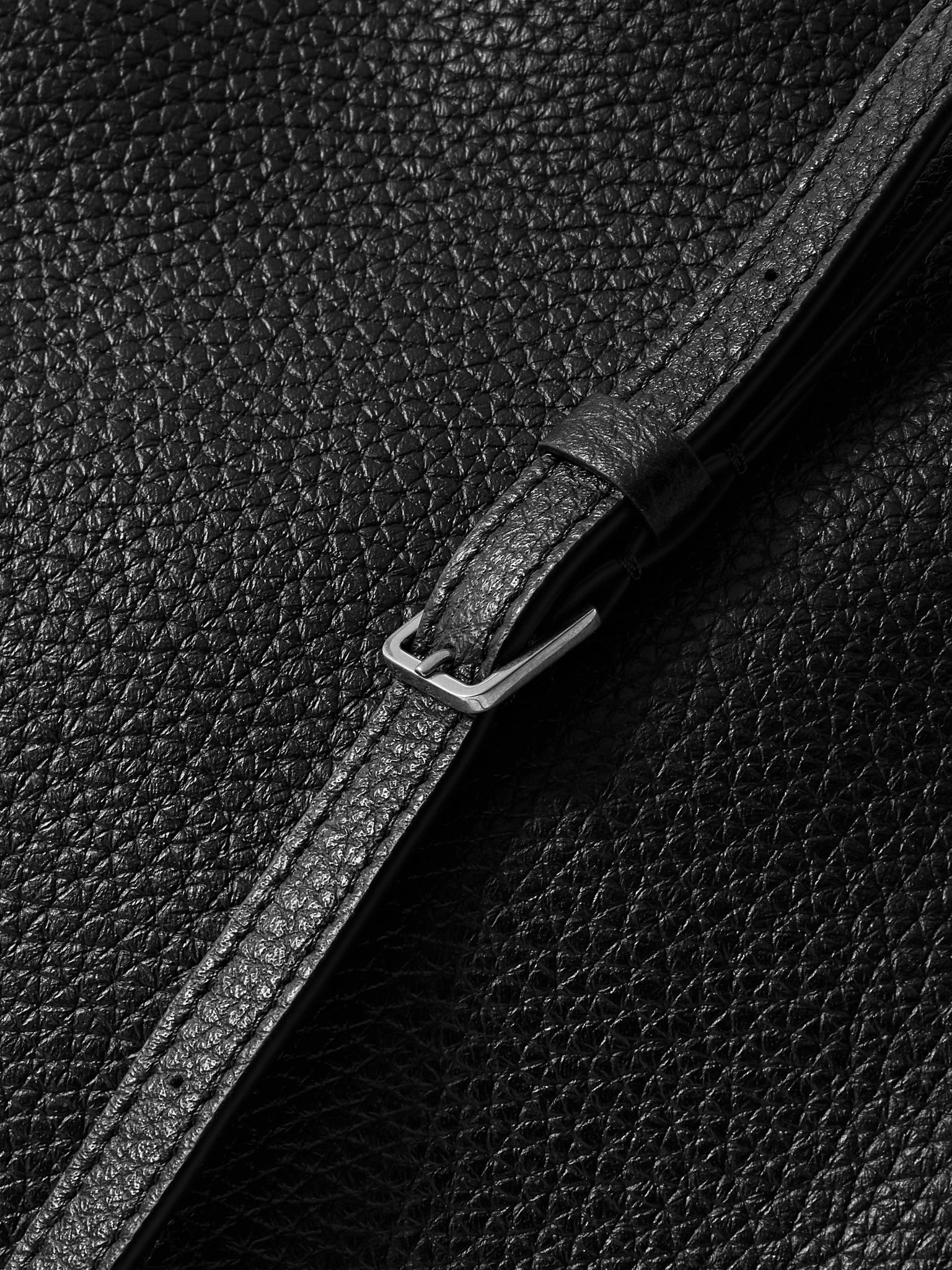 Nan Full-Grain Leather Messenger Bag Black - 4
