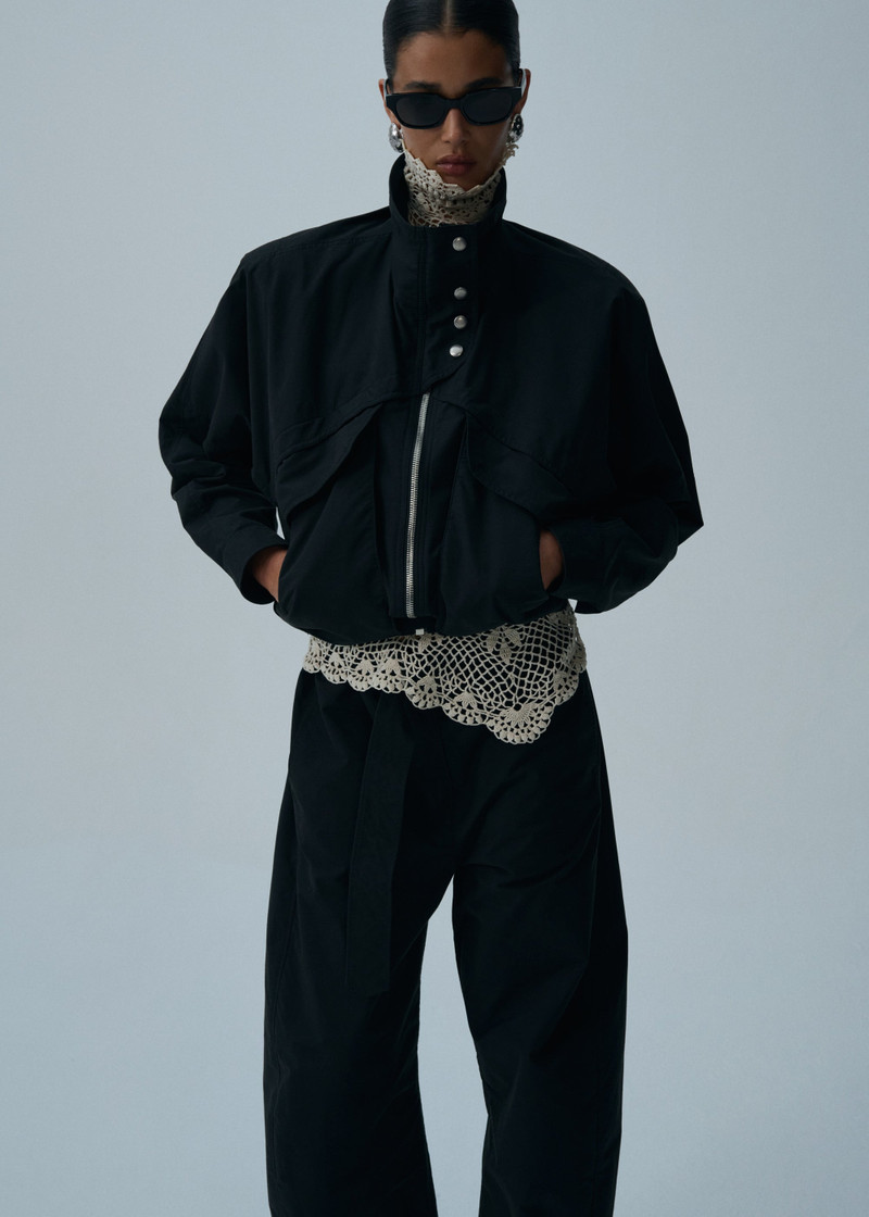 MAGDA BUTRYM Snap neck vintage bomber jacket in black outlook