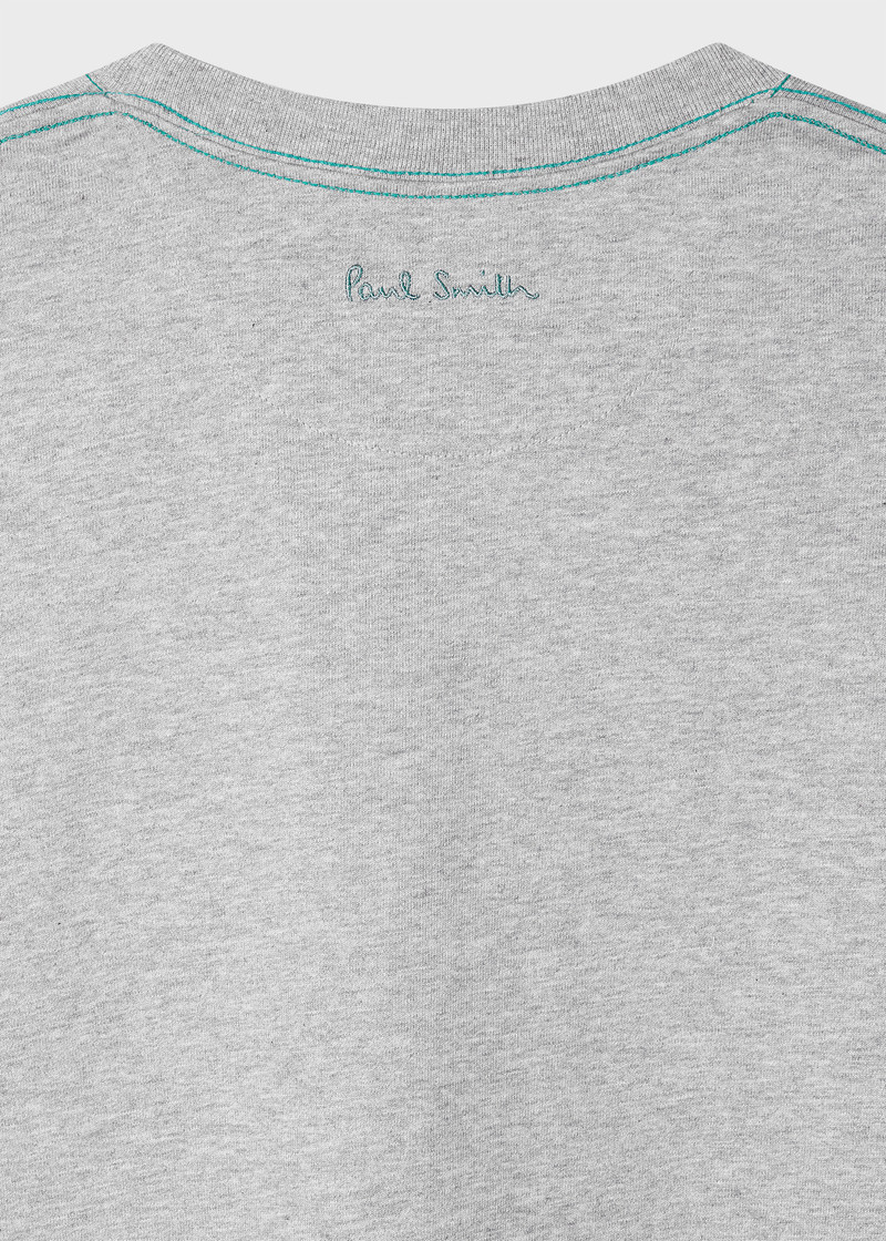 Grey T-Shirt with Multicolour Rabbit Embroidery 3