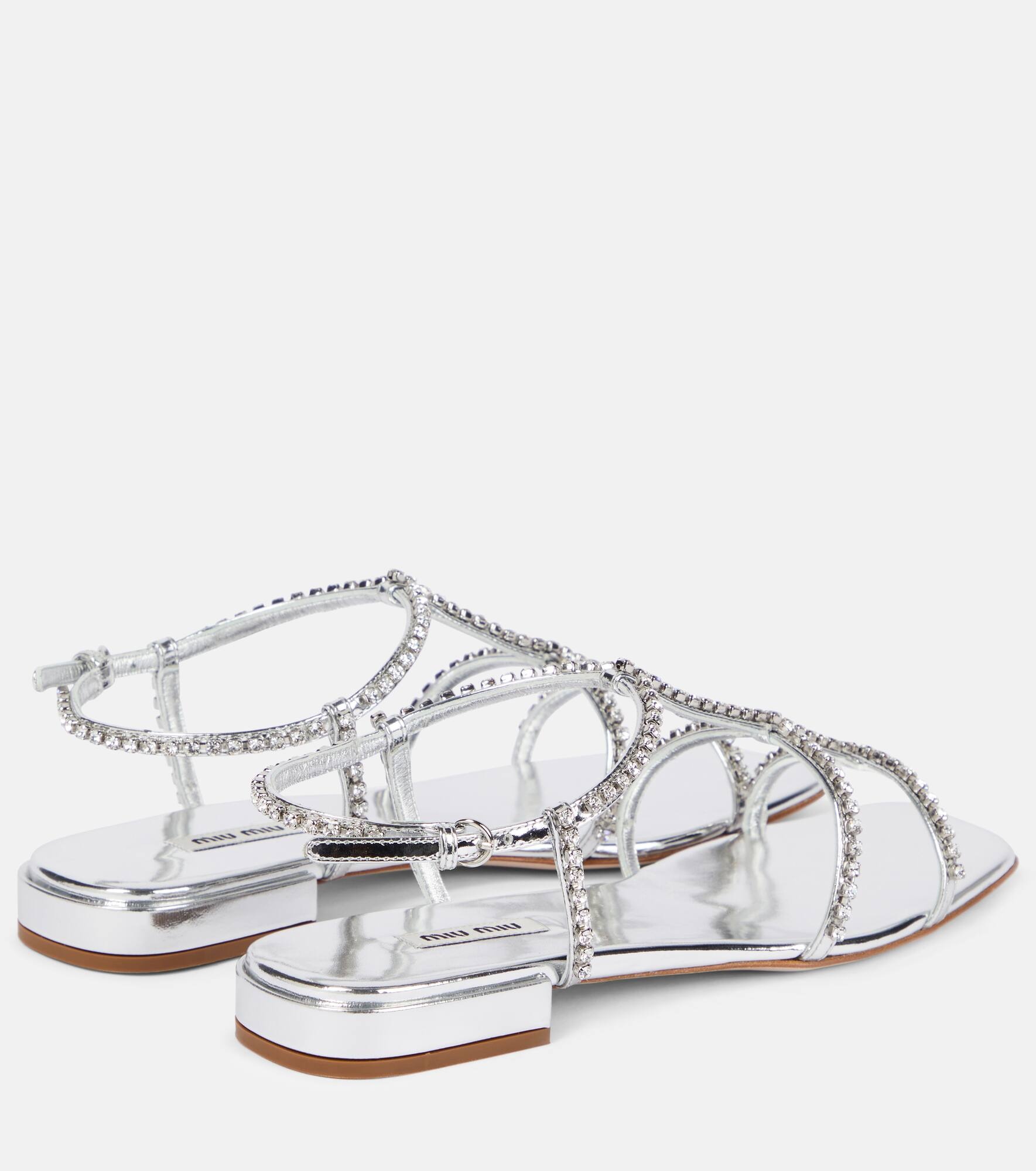 Embellished leather sandals - 3