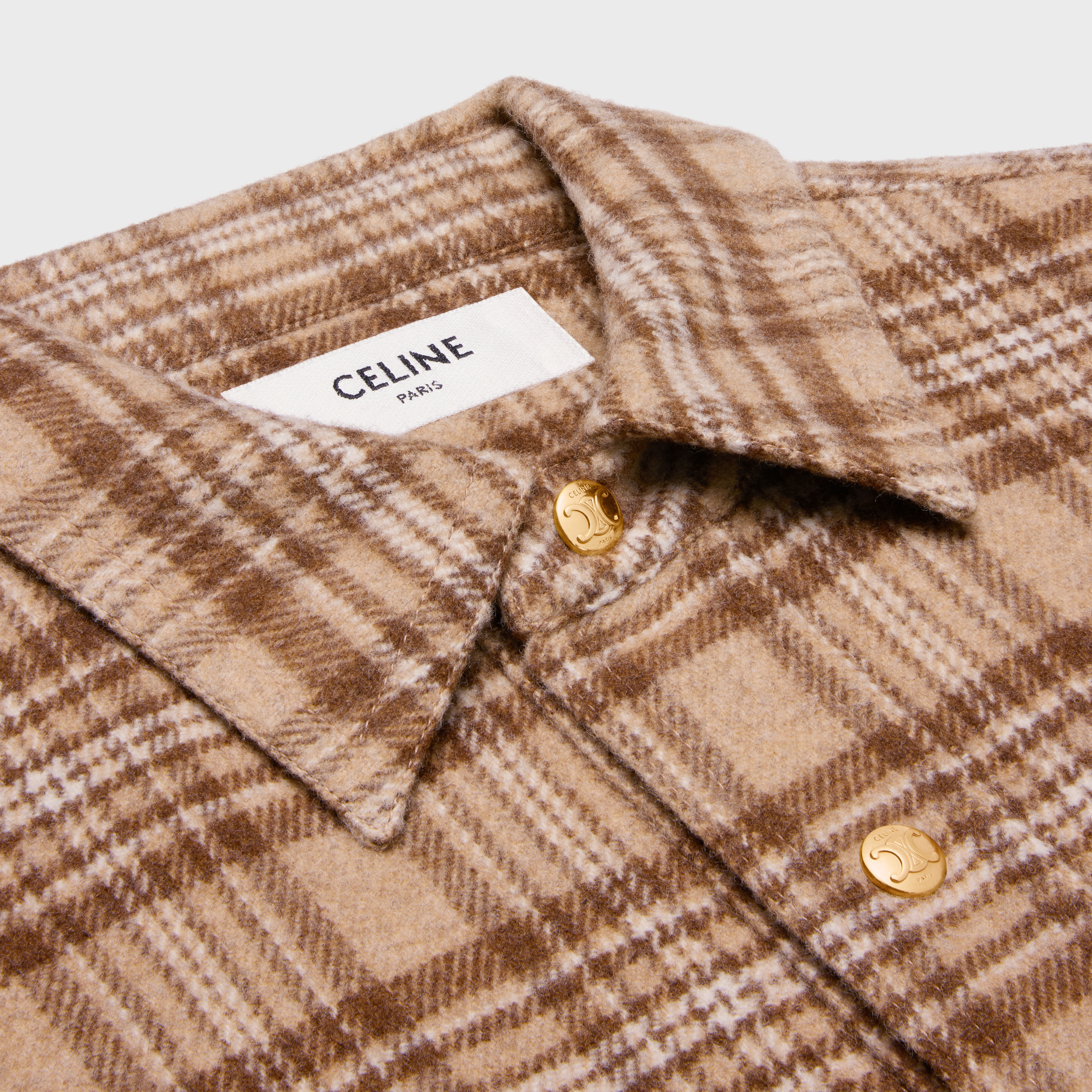 romy cropped shirt in checked cashmere - 3