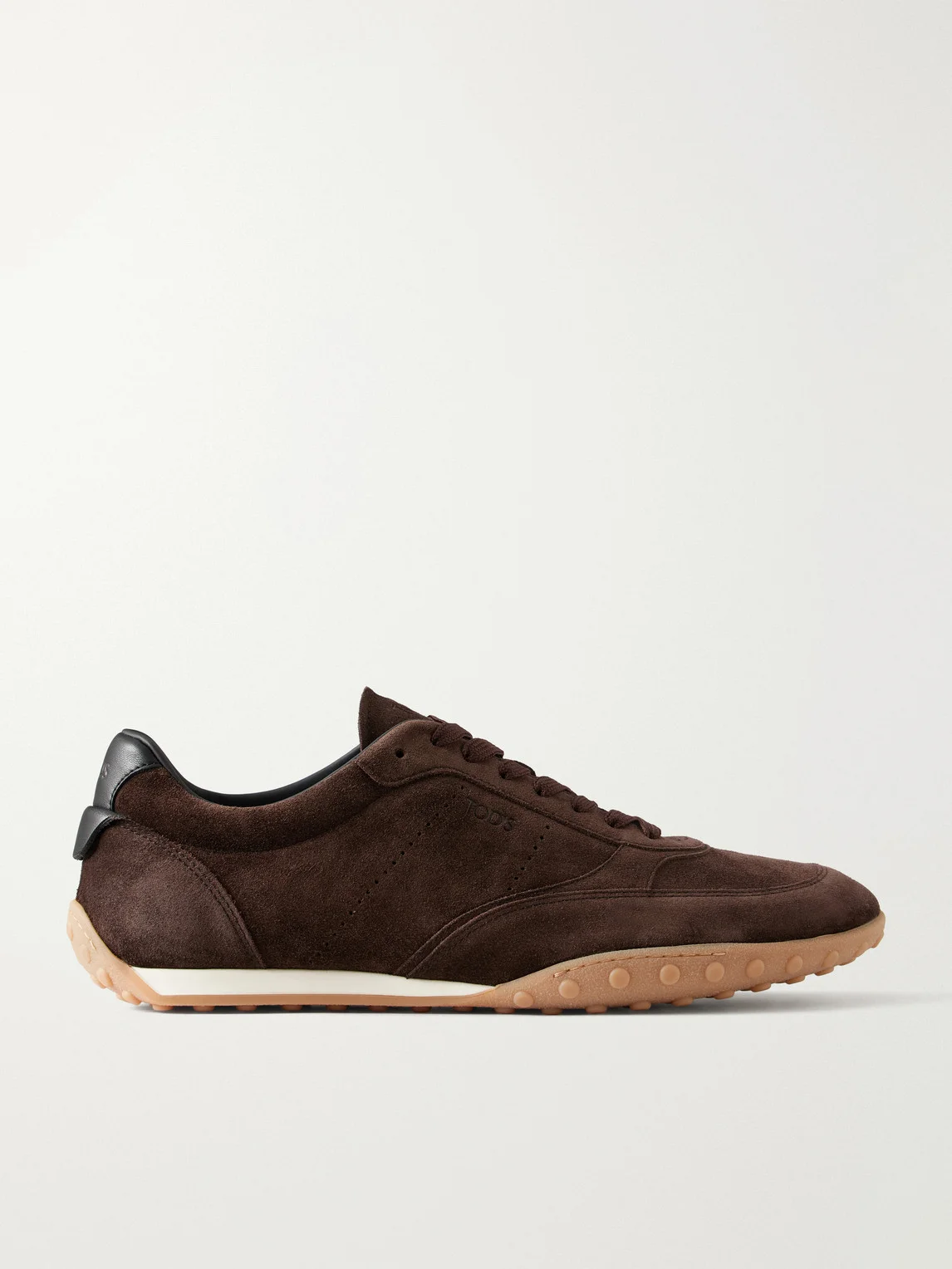 Panelled Leather-Trimmed Suede Sneakers - 1