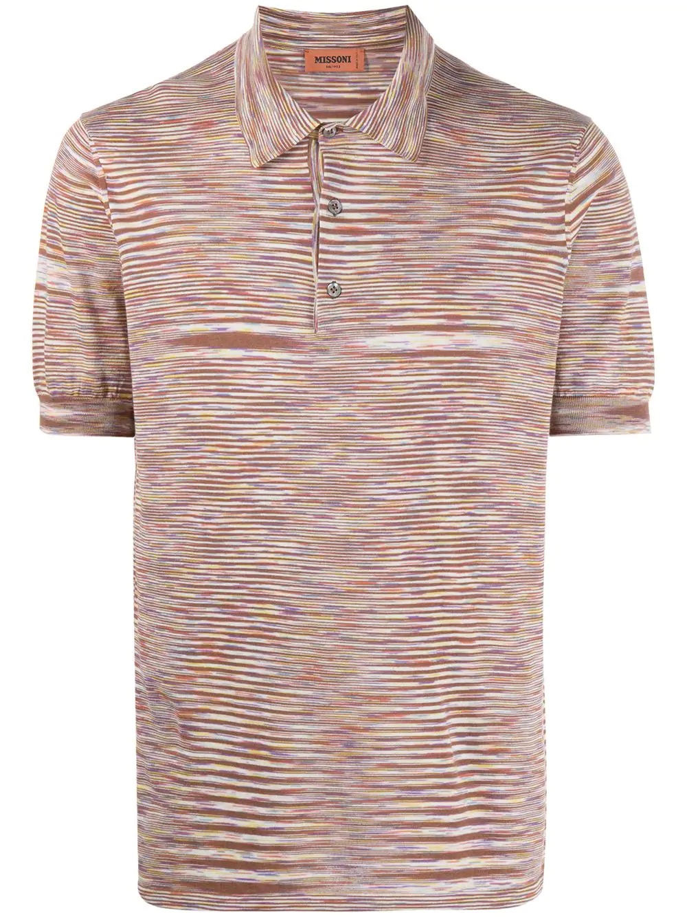 striped pattern cotton polo - 1