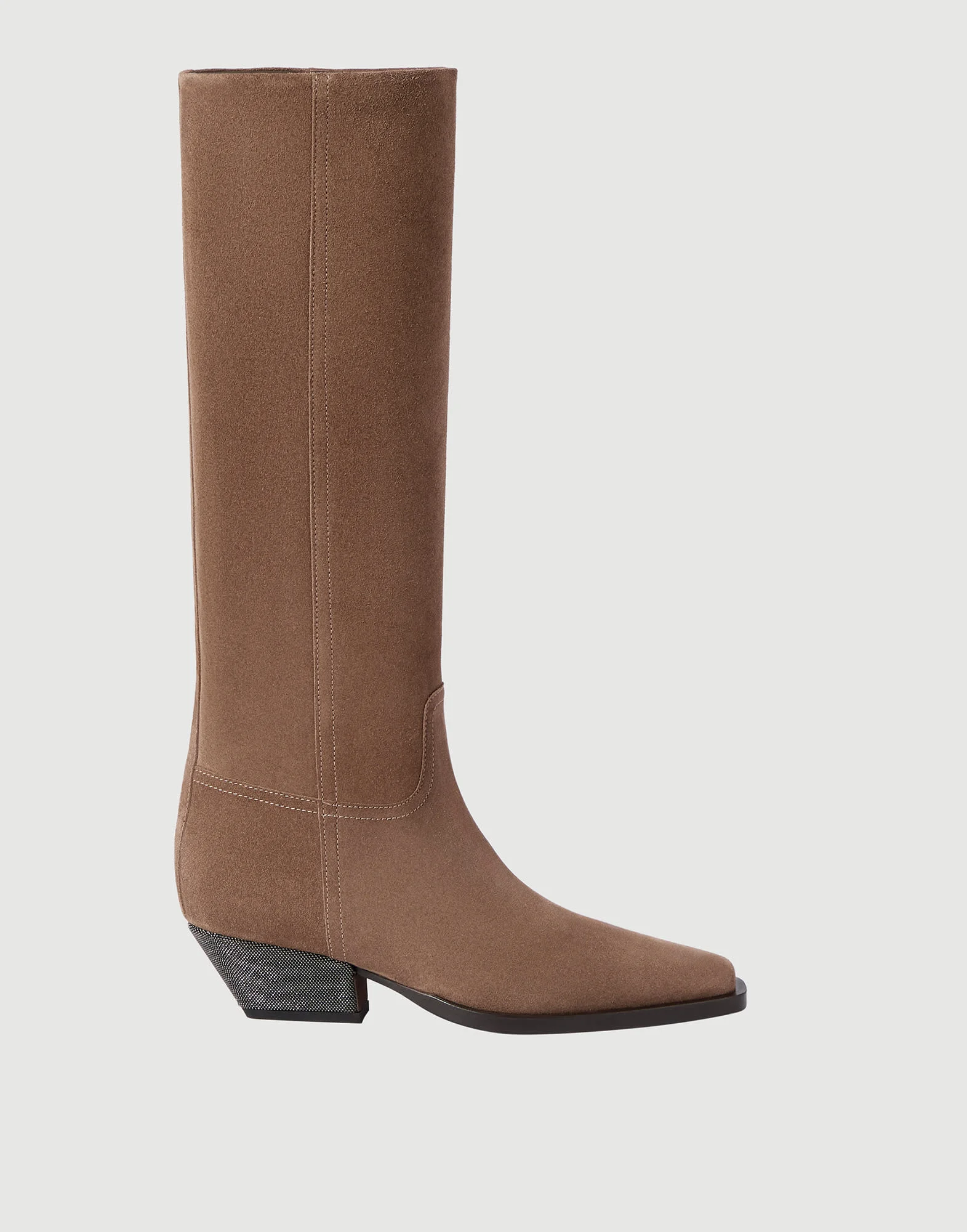 Suede boots with precious heel - 1