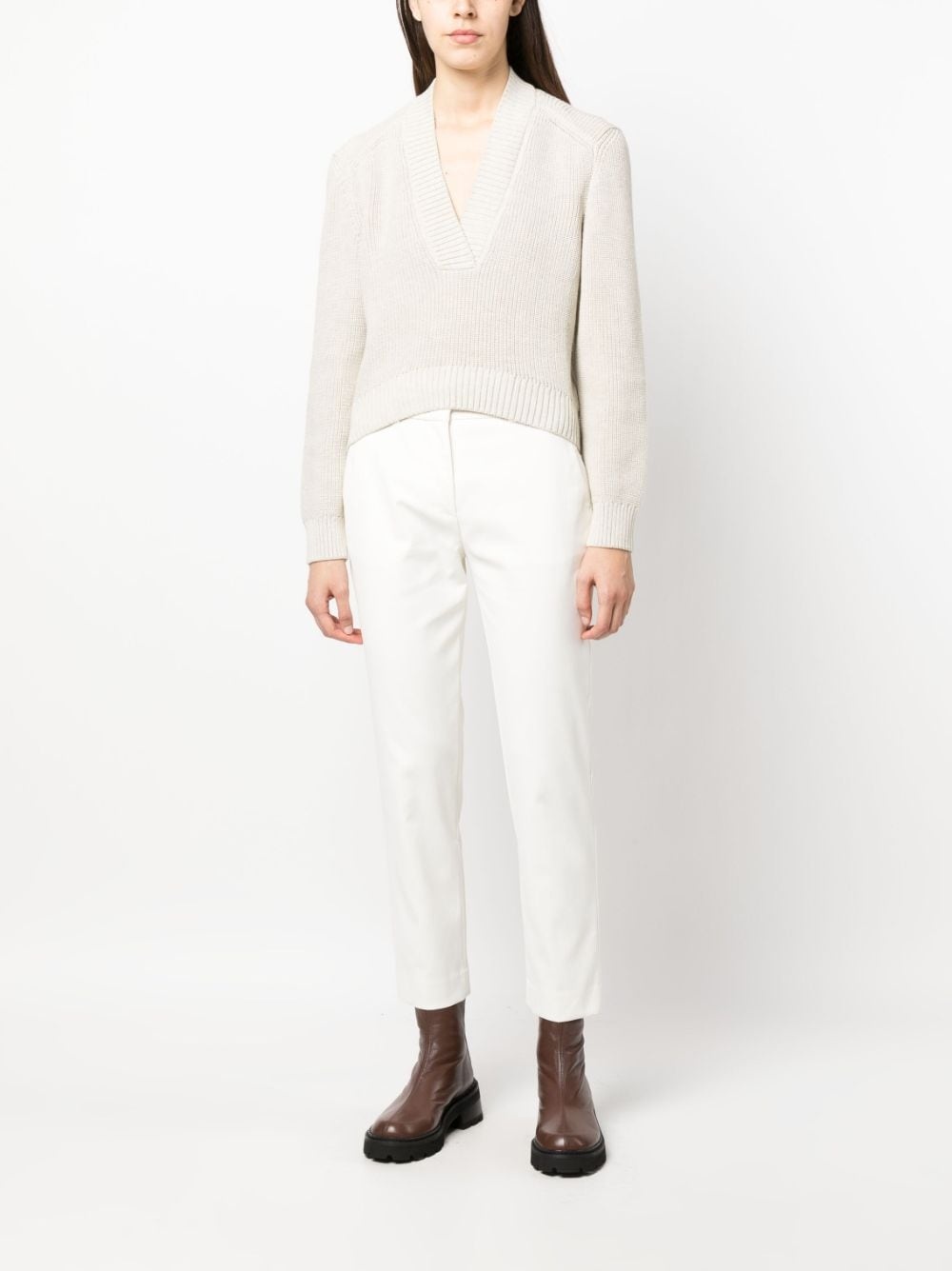 V-neck cotton jumper - 2