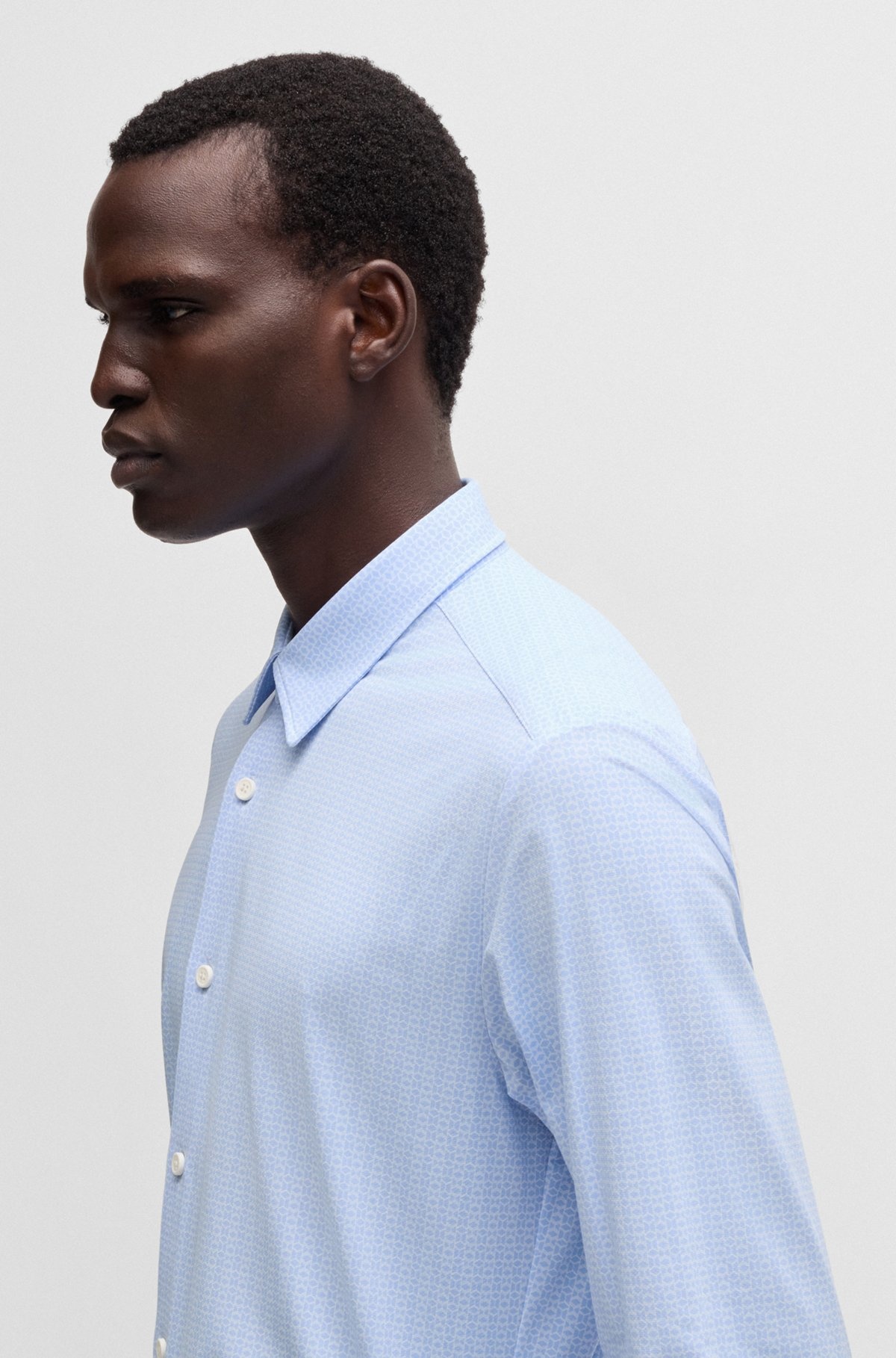 SLIM-FIT SHIRT IN PRINTED PERFORMANCE-STRETCH JERSEY - 6