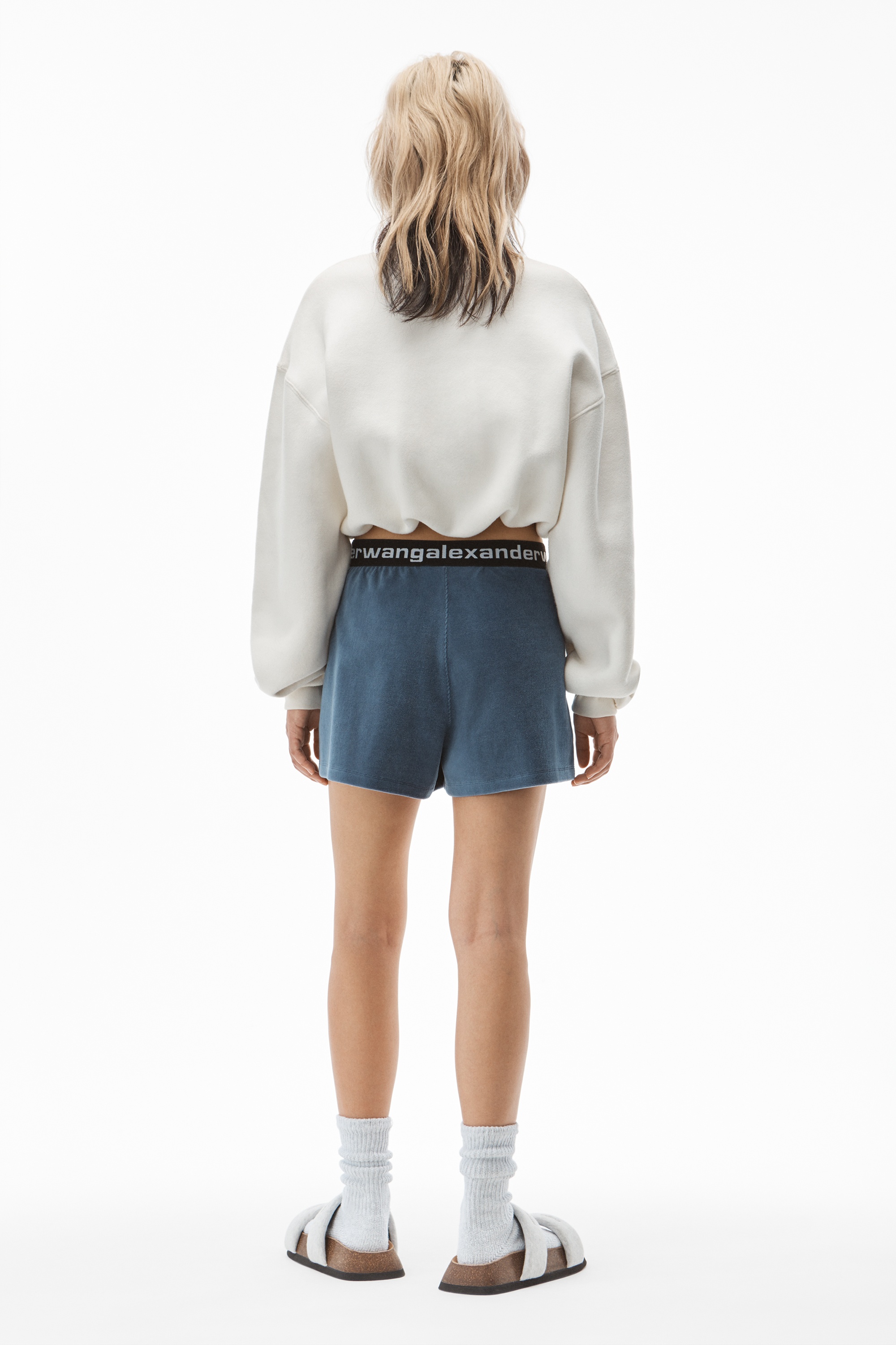 logo elastic short in stretch corduroy - 4