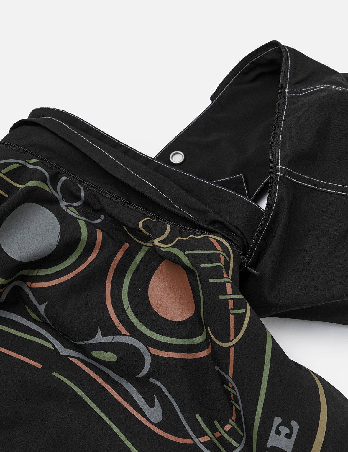 Daruma Print and Logo Appliqué Relax Fit Hooded Jacket - 6