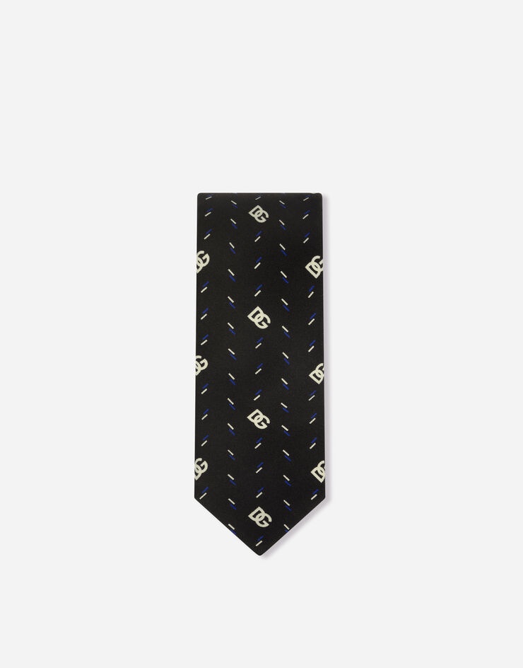 6-cm silk blade tie with DG logo print - 2