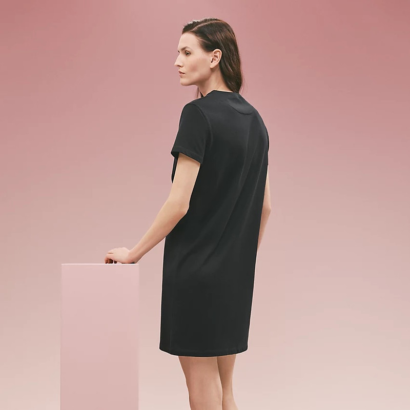 Hermès Straight embroidered pocket dress outlook