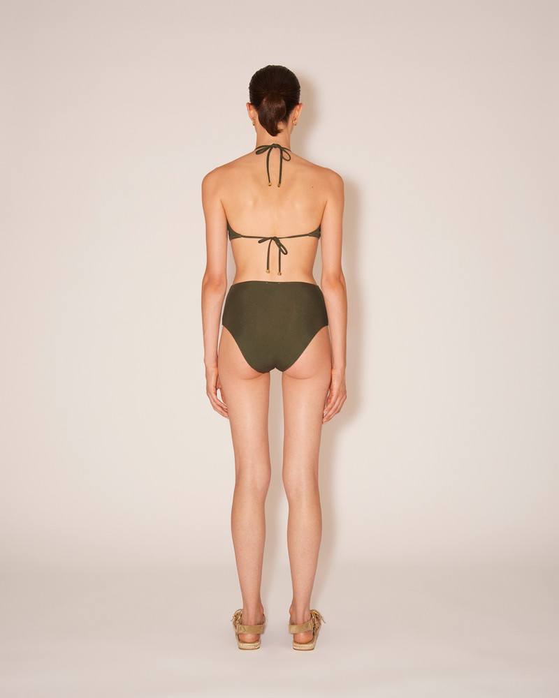 BENTE - High-rise bikini brief - Green shimmer 5