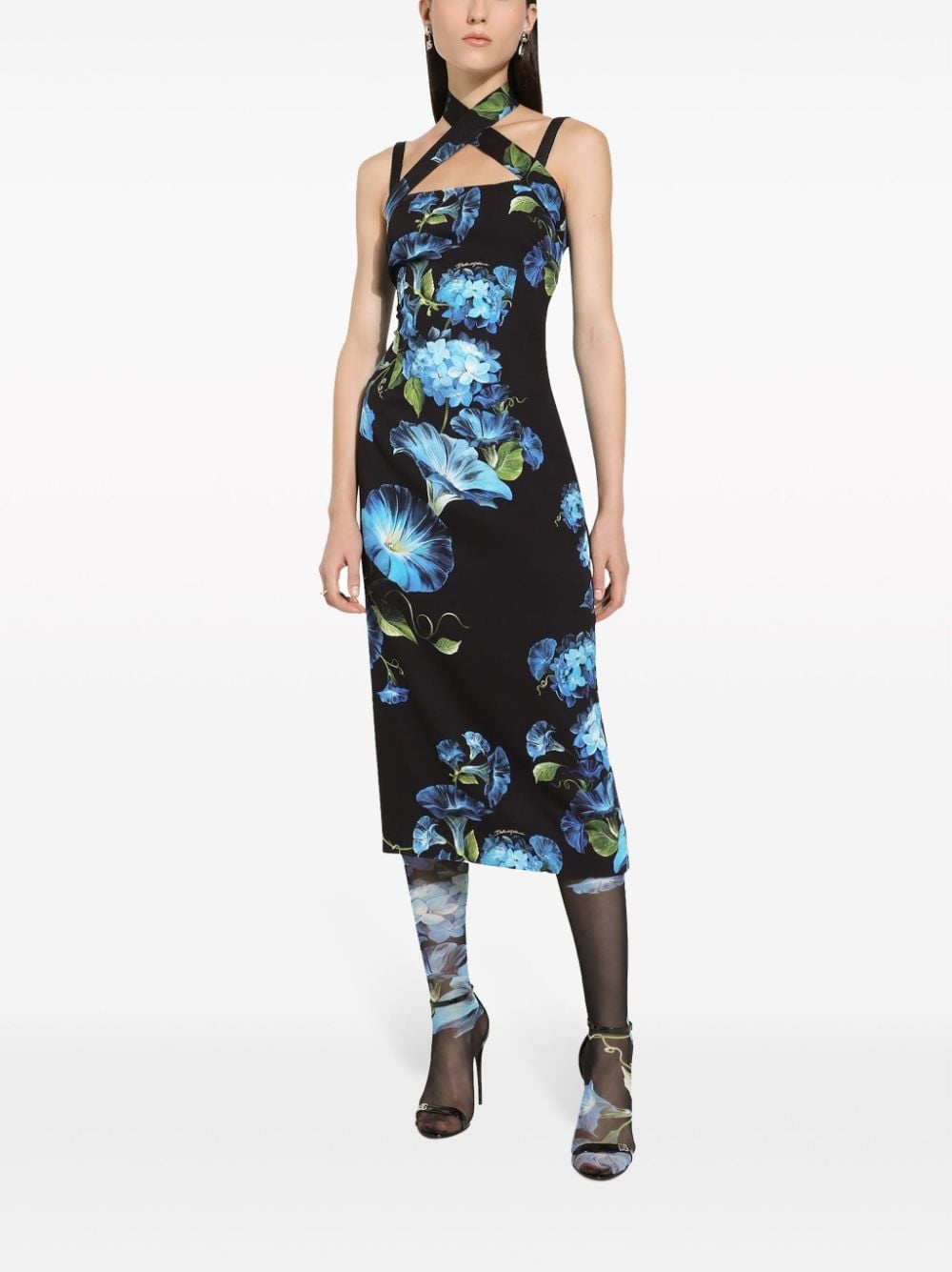 Printed silk midi dress - 2