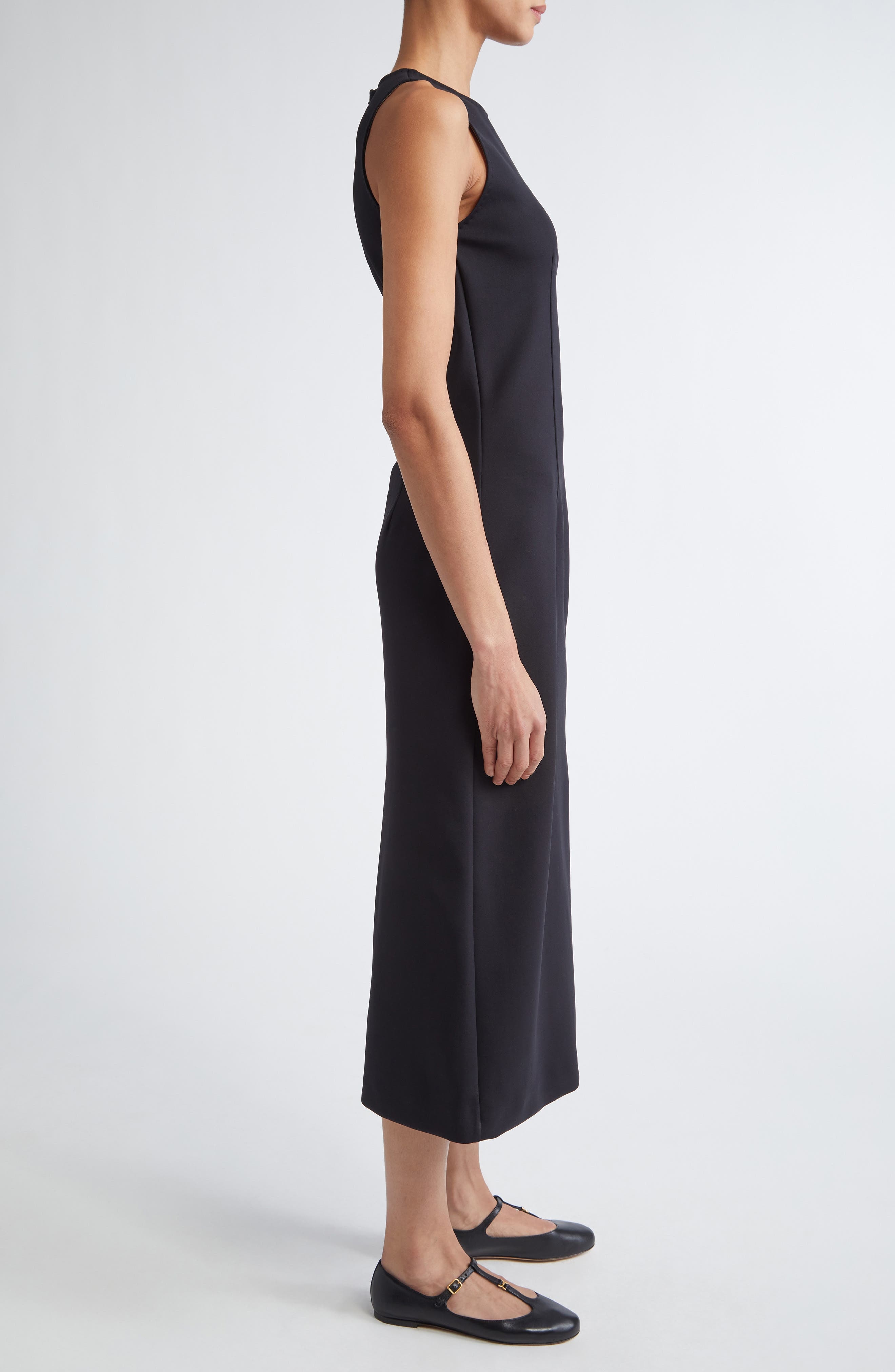 Max Mara Sevres Sleeveless Jersey Midi Dress in Black at Nordstrom - 3