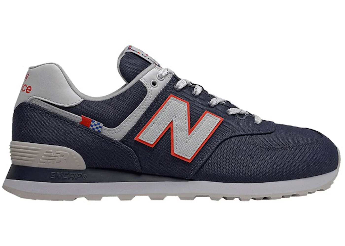 New Balance 574 Coastal Pack Natural Indigo Toro Red White - 1