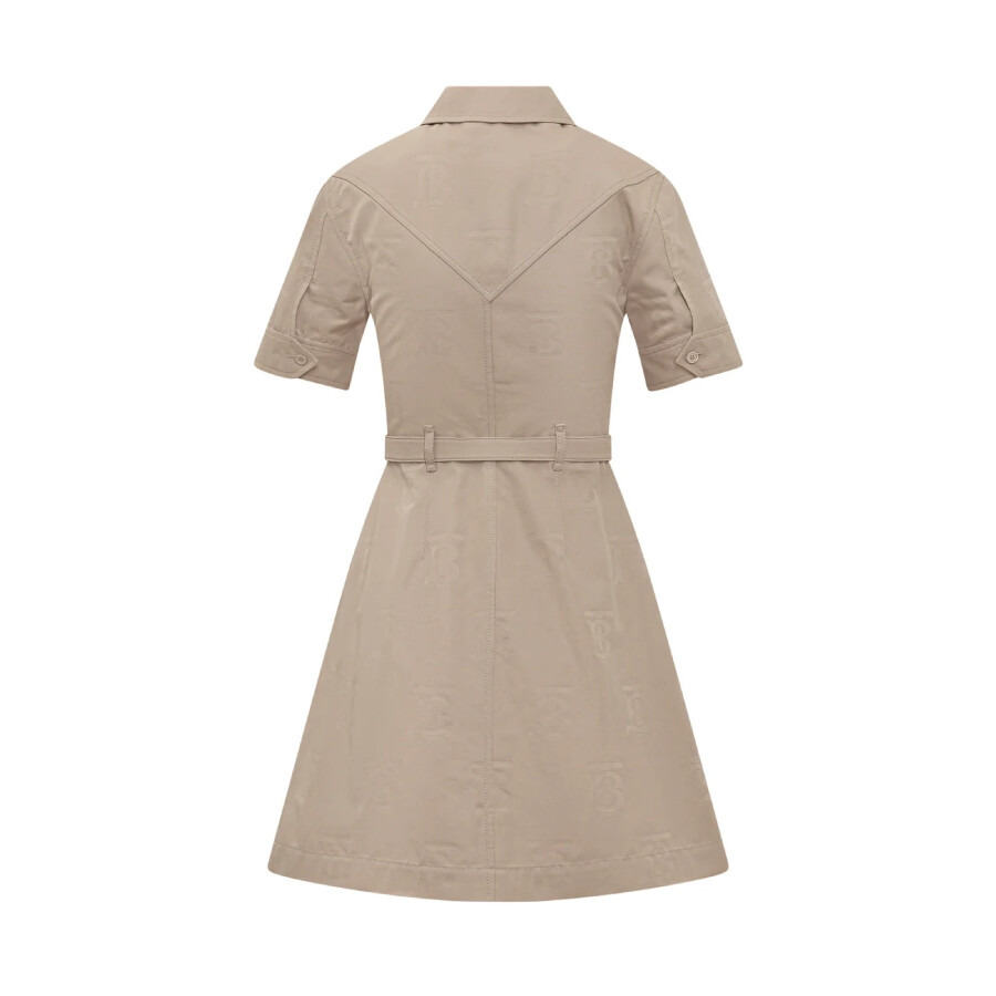 Open Box - Burberry Gigi Monogram Motif Belt Cotton Dress, Brand Size 4 (US Size 2) - 5