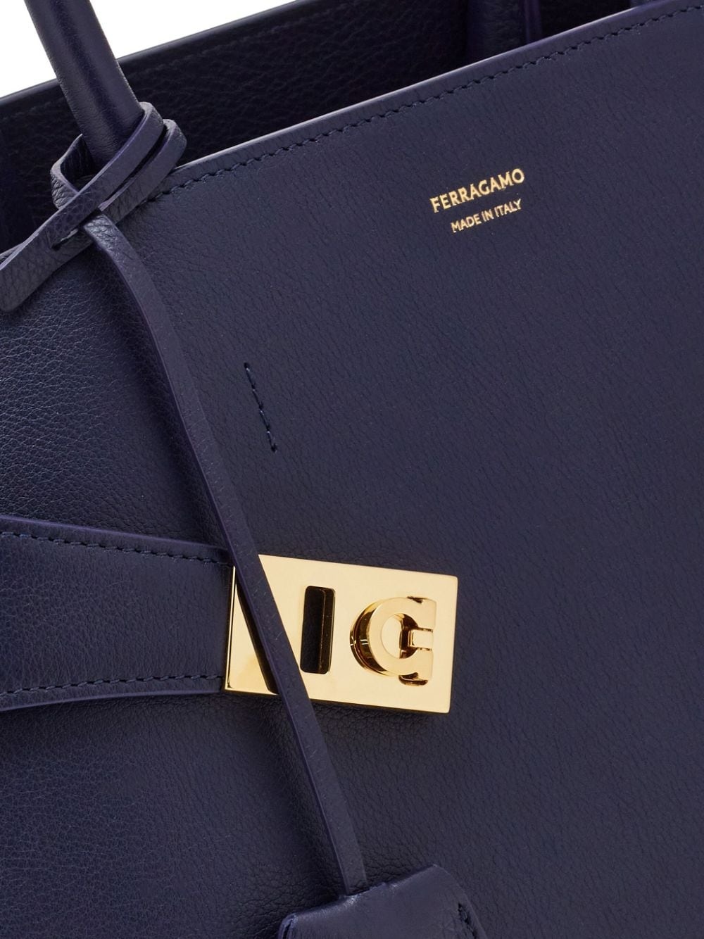 Hug leather tote bag - 4