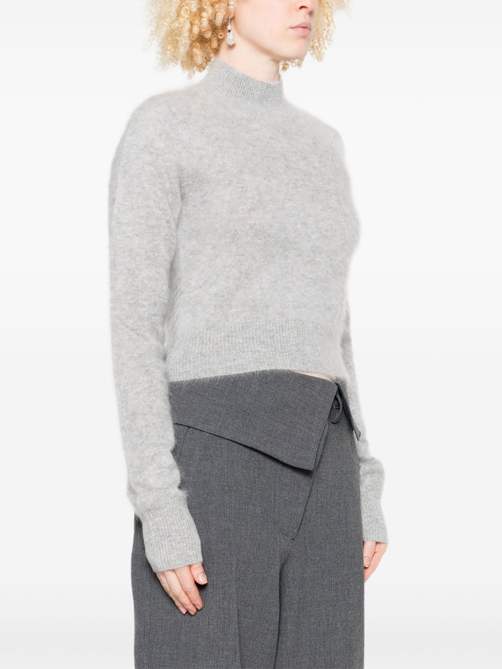high-neck cropped sweater - 3
