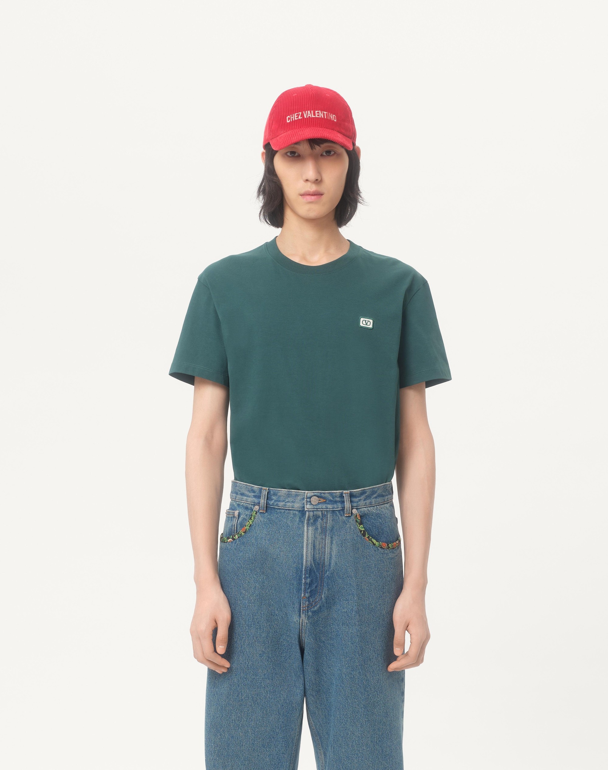 COTTON T-SHIRT WITH VLOGO PATCH - 5